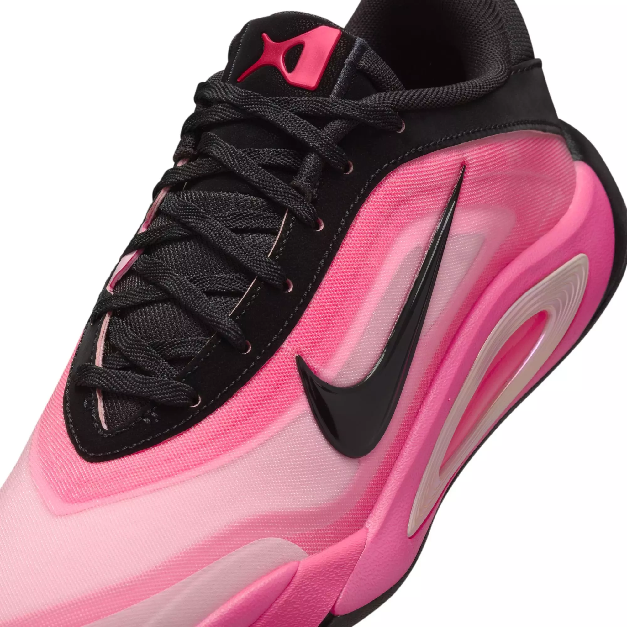 Nike A'One "Leo Lights" Grade School Kids' Basketball Shoe - BLACK/HYPER PINK/LASER PINK