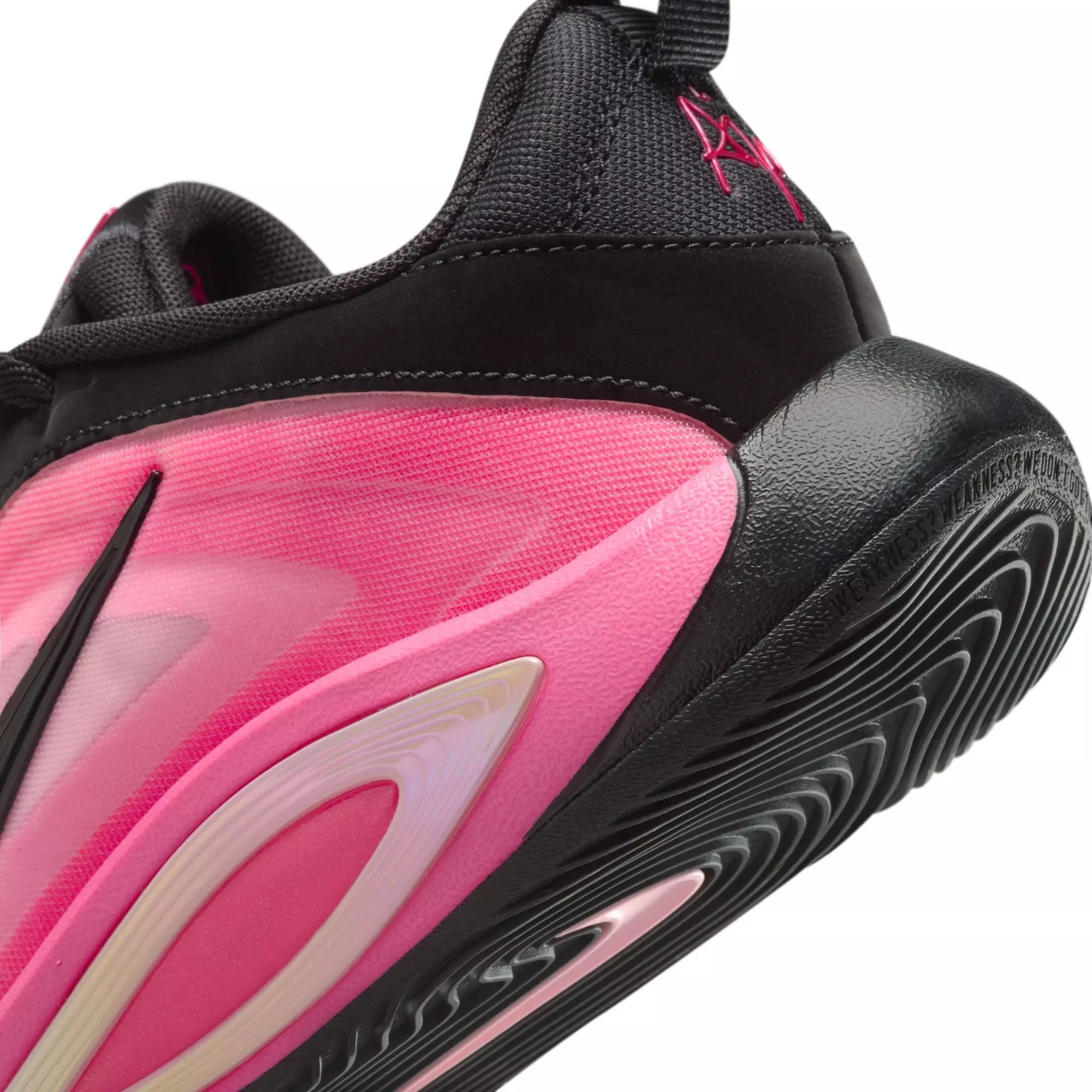 Nike A'One "Leo Lights" Grade School Kids' Basketball Shoe - BLACK/HYPER PINK/LASER PINK