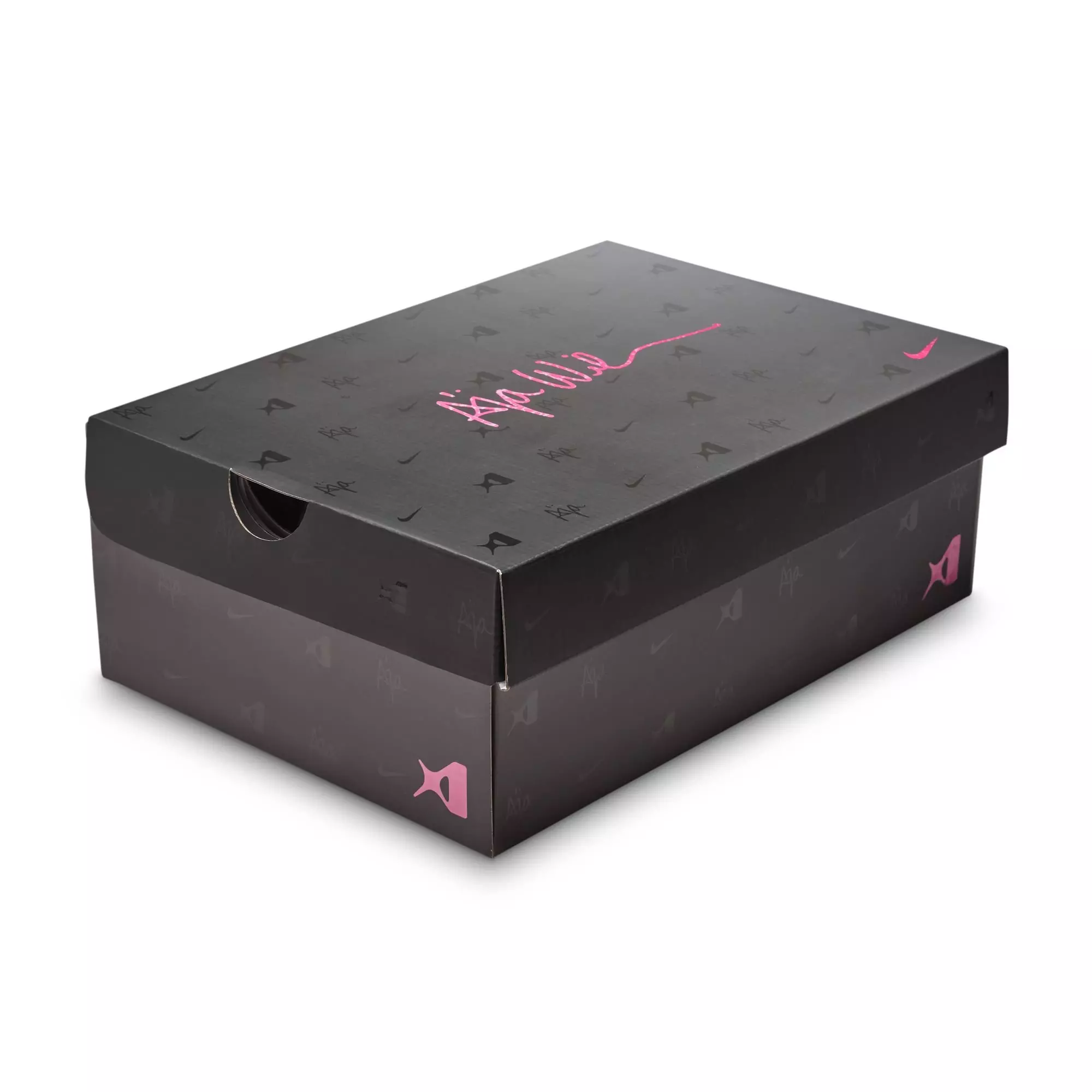 Nike A'One "Leo Lights" Grade School Kids' Basketball Shoe - BLACK/HYPER PINK/LASER PINK