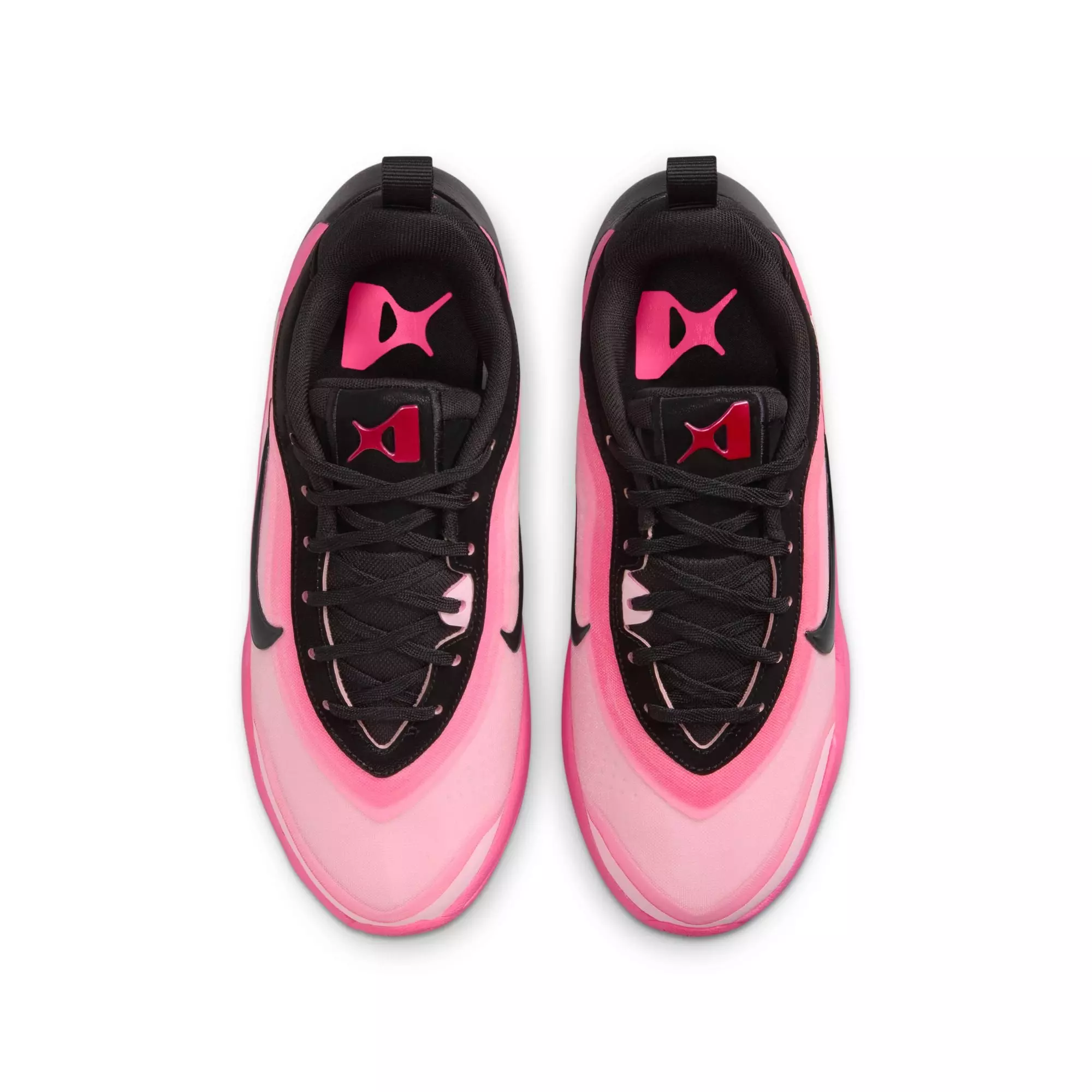 Nike A'One "Leo Lights" Grade School Kids' Basketball Shoe - BLACK/HYPER PINK/LASER PINK