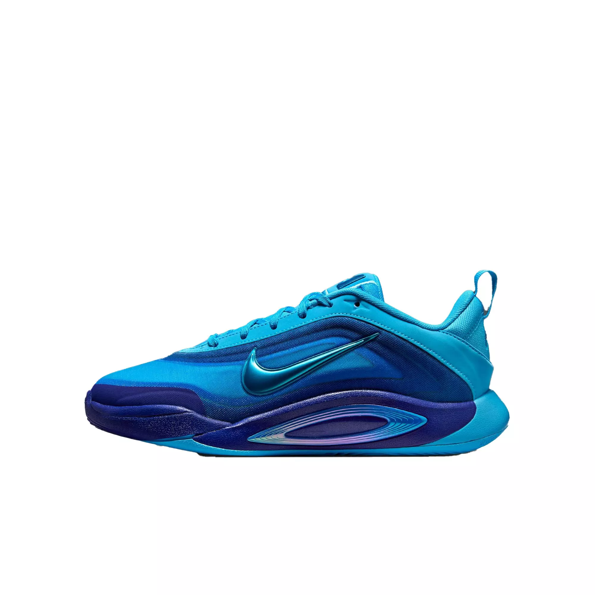 Nike A'One "Indigo Girl" Grade School Kids' Basketball Shoe - BLUE FURY/RADIANT BLUE/RACER BLUE