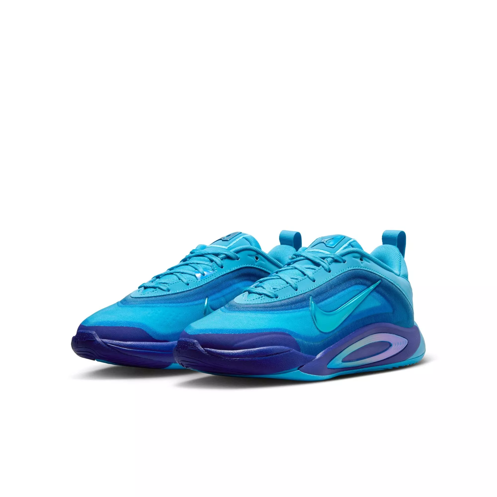 Nike A'One "Indigo Girl" Grade School Kids' Basketball Shoe - BLUE FURY/RADIANT BLUE/RACER BLUE