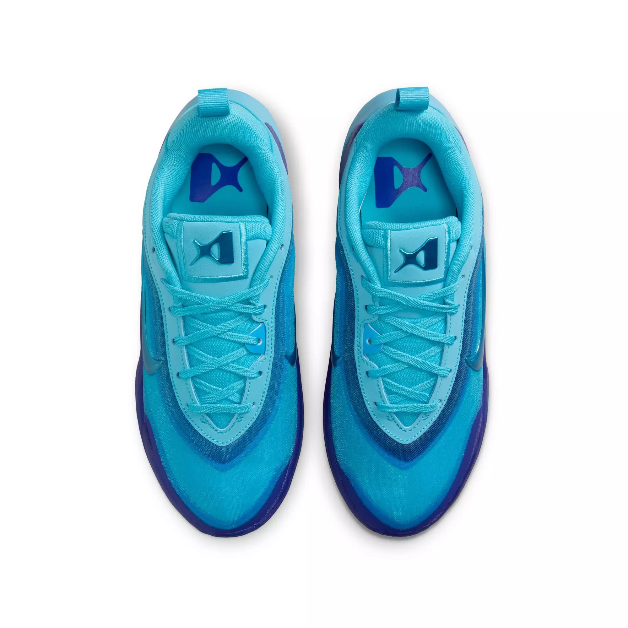 Nike A'One "Indigo Girl" Grade School Kids' Basketball Shoe - BLUE FURY/RADIANT BLUE/RACER BLUE