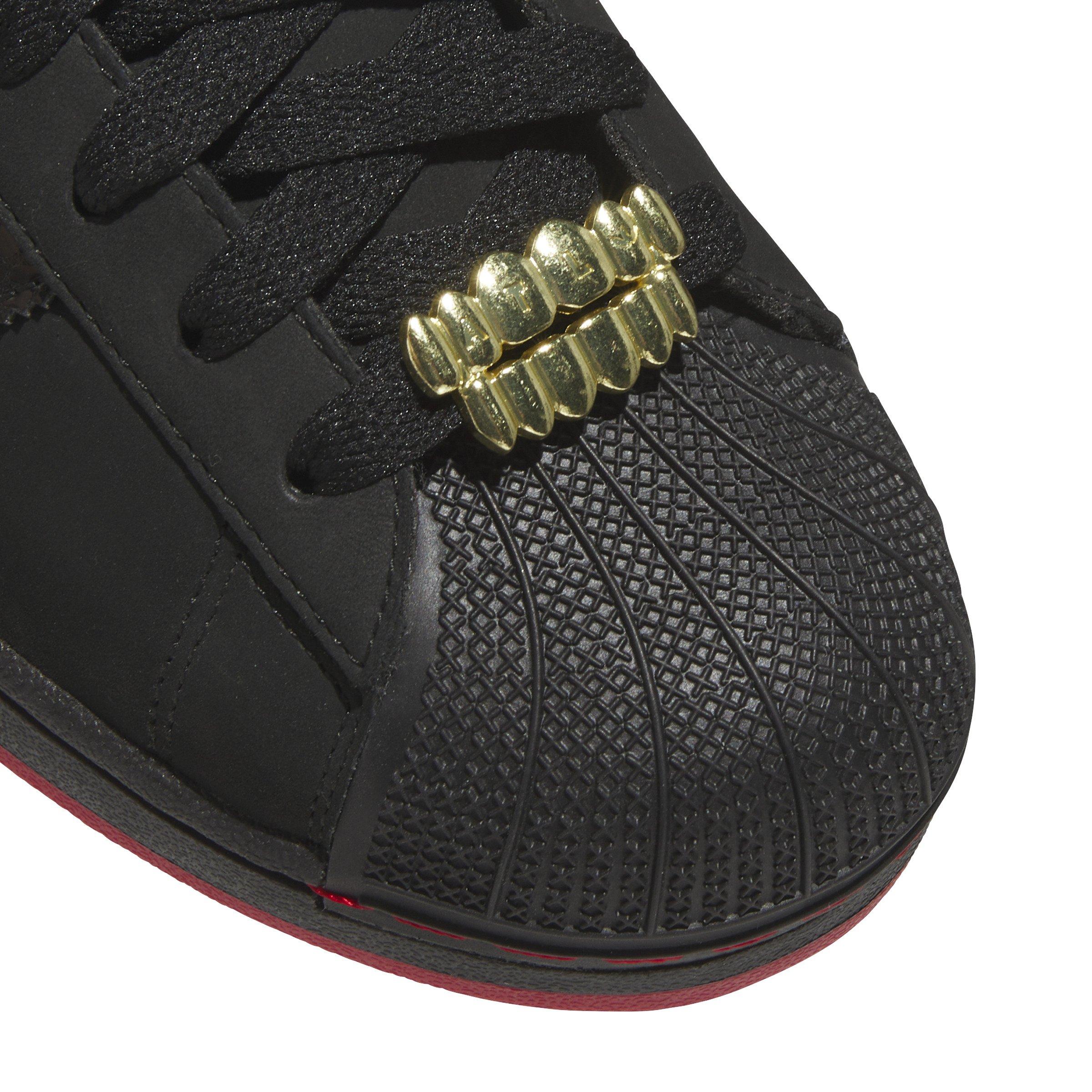 adidas Originals Superstar II Kids' Leather Shoe - Black/Red