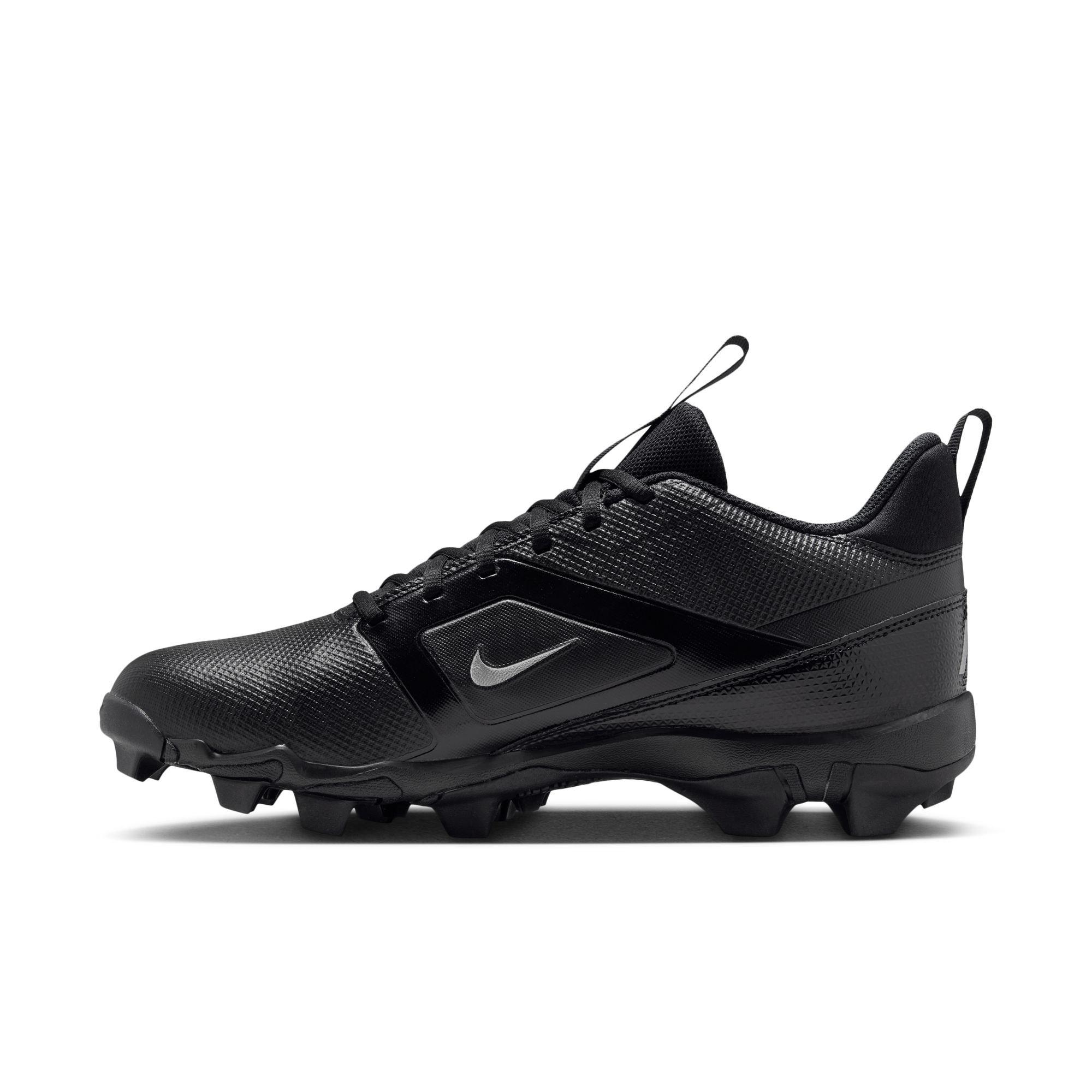 Nike Alpha Menace 4 Shark "Black/Metallic Silver" Men's Football Cleat - BLACK/SILVER Thumbnail View 4