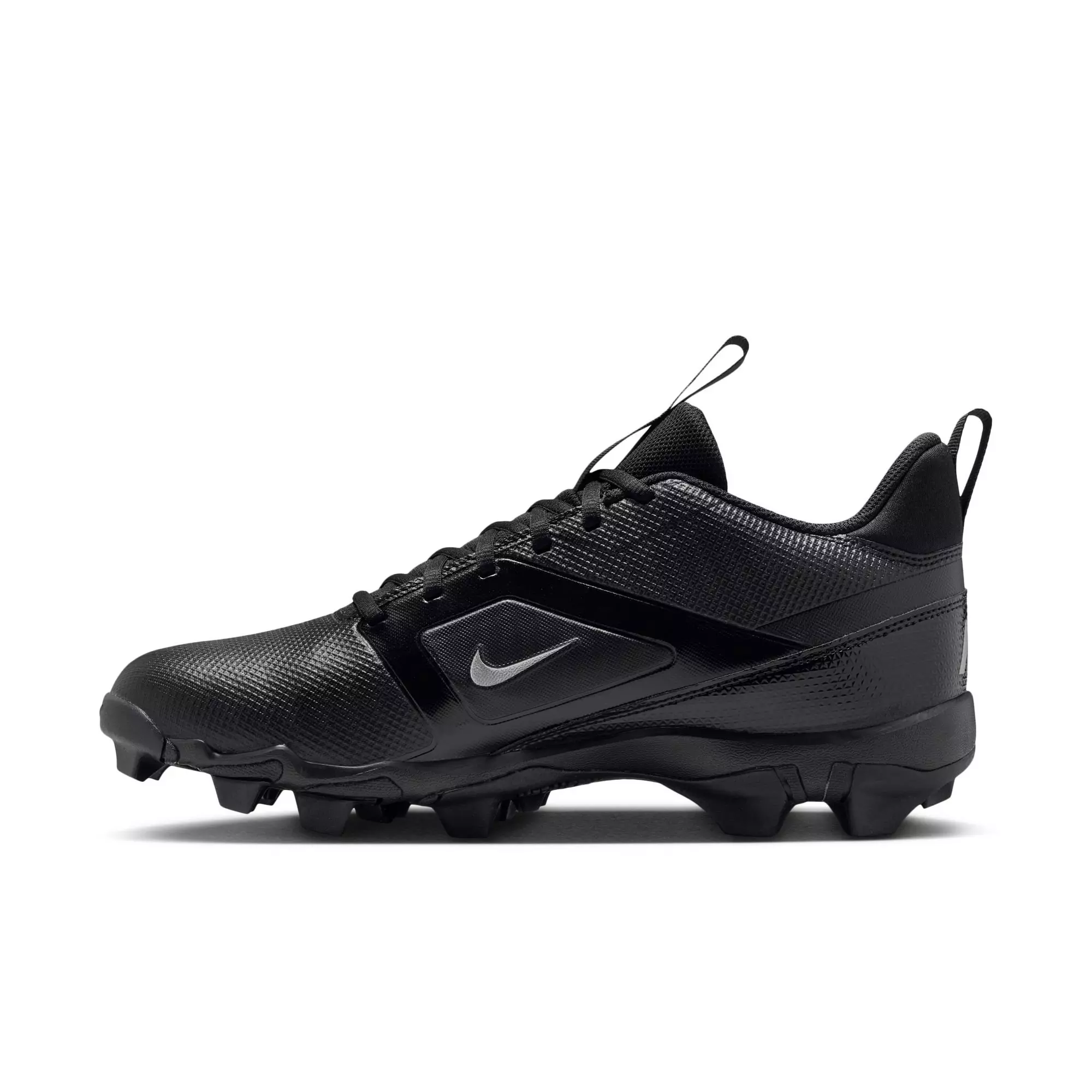 Nike Alpha Menace 4 Shark "Black/Metallic Silver" Men's Football Cleat - BLACK/SILVER