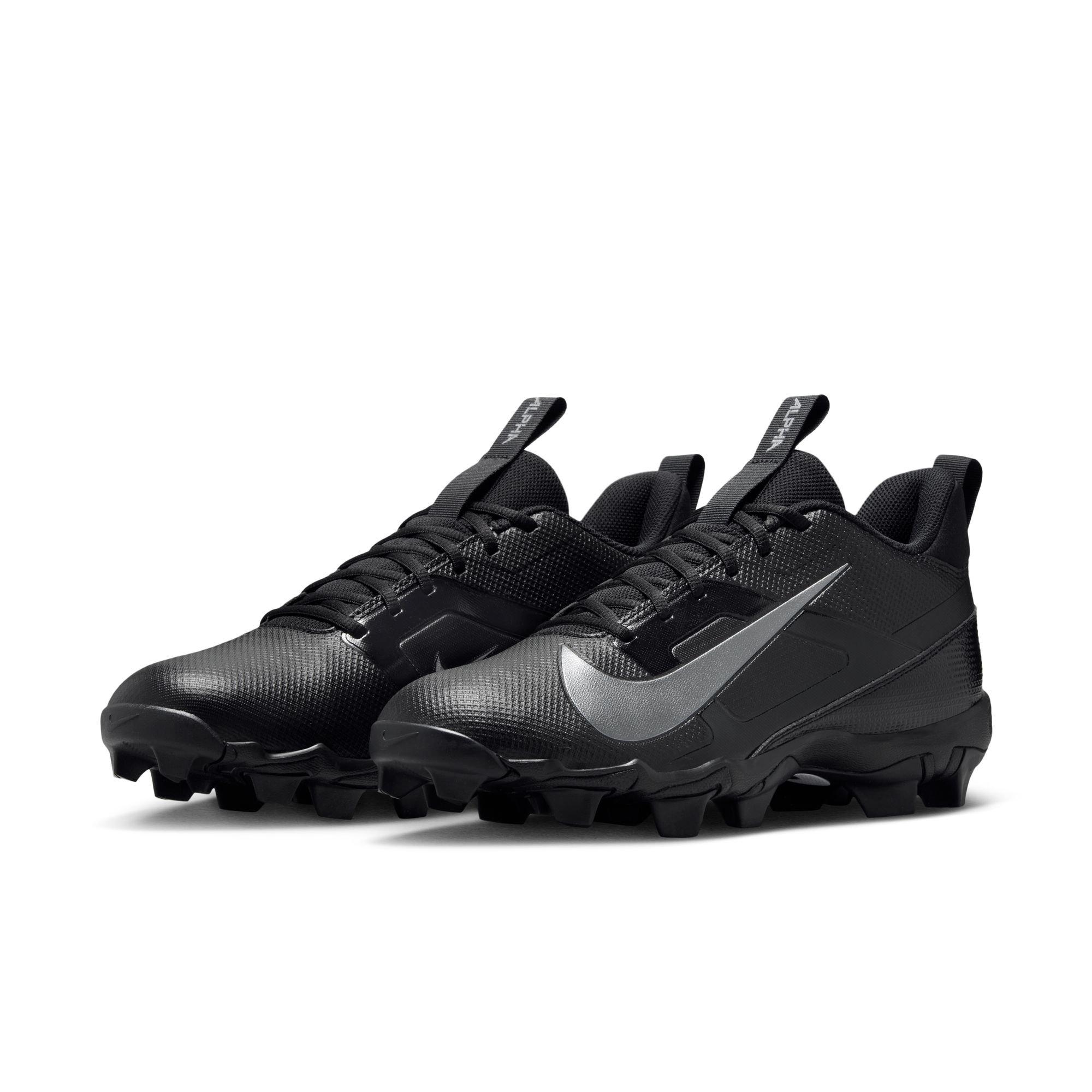 Nike Alpha Menace 4 Shark "Black/Metallic Silver" Men's Football Cleat - BLACK/SILVER Thumbnail View 5
