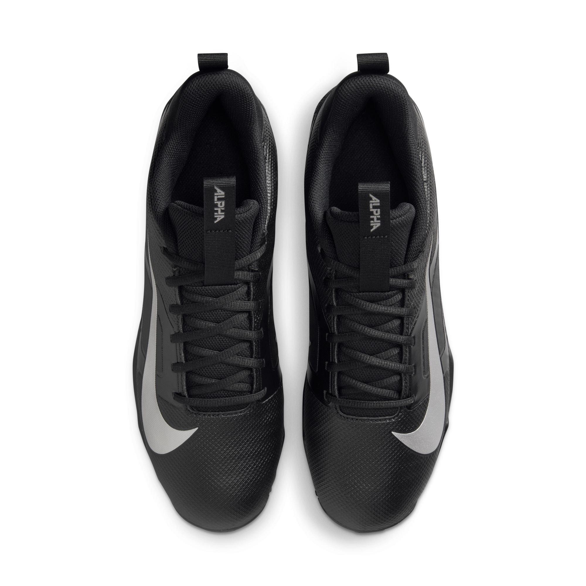 Nike Alpha Menace 4 Shark "Black/Metallic Silver" Men's Football Cleat - BLACK/SILVER Thumbnail View 6