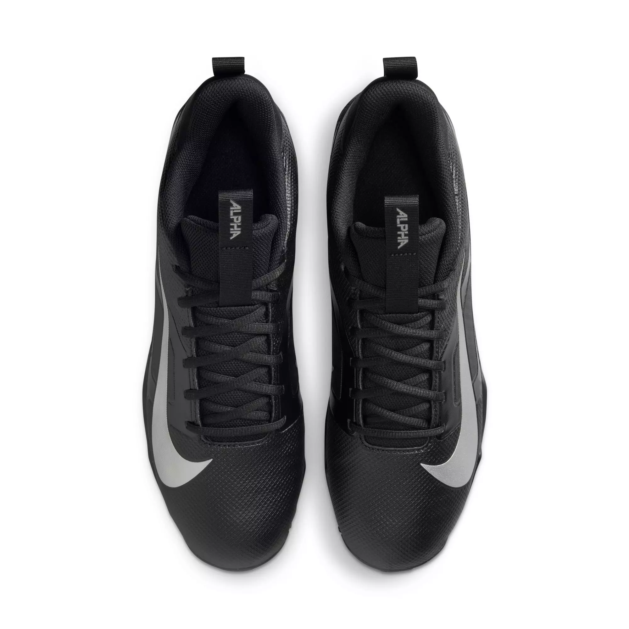 Nike Alpha Menace 4 Shark "Black/Metallic Silver" Men's Football Cleat - BLACK/SILVER