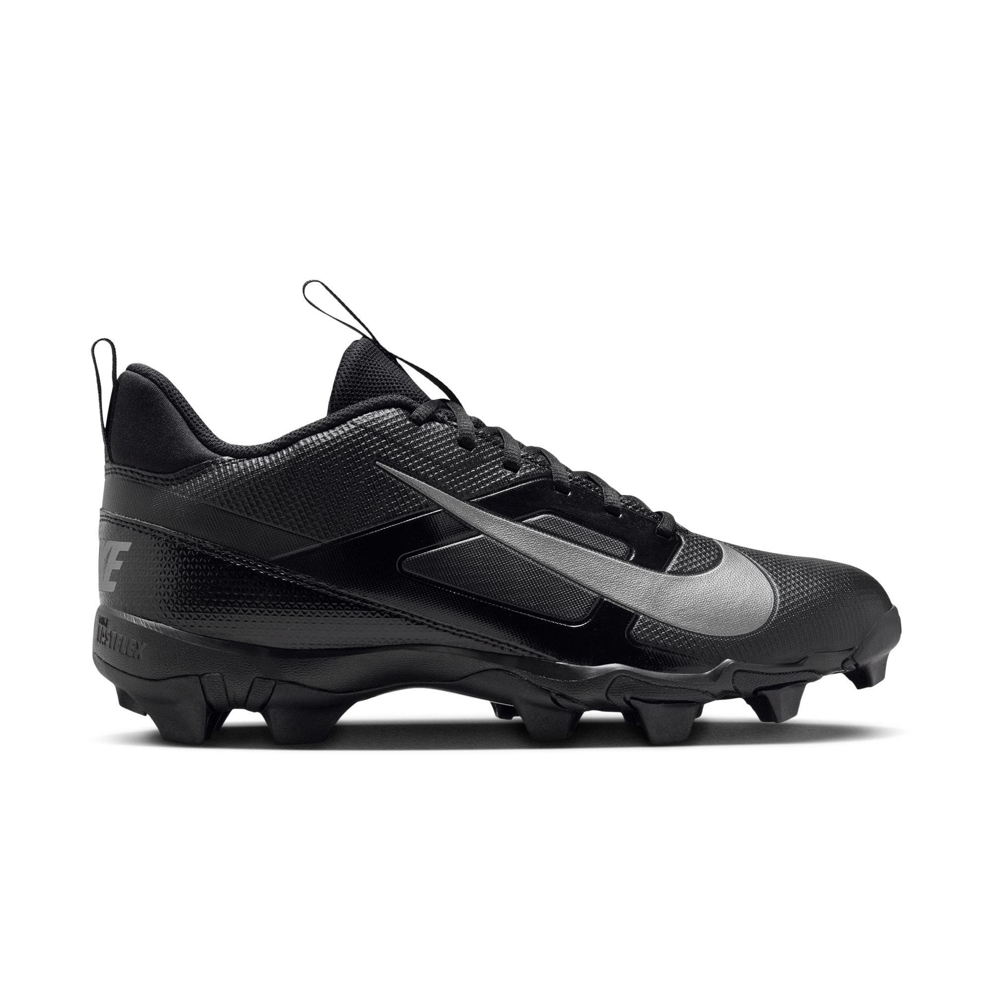 Nike Alpha Menace 4 Shark "Black/Metallic Silver" Men's Football Cleat - BLACK/SILVER Thumbnail View 1