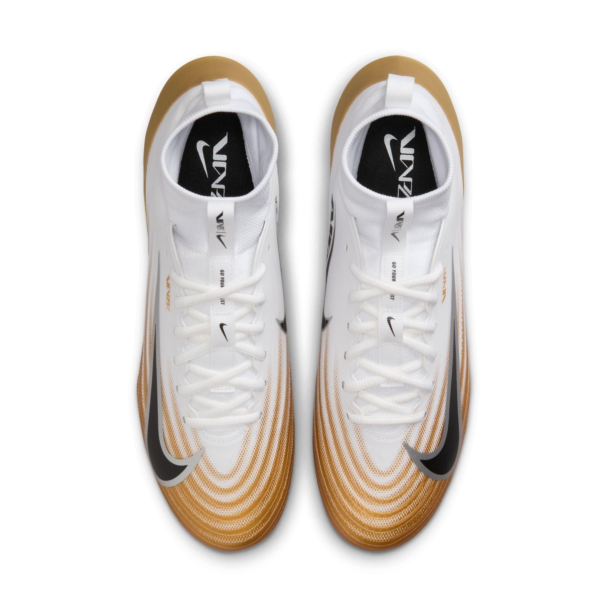 Nike Vapor Pro Men's Breathable Football Cleats - White/Gold