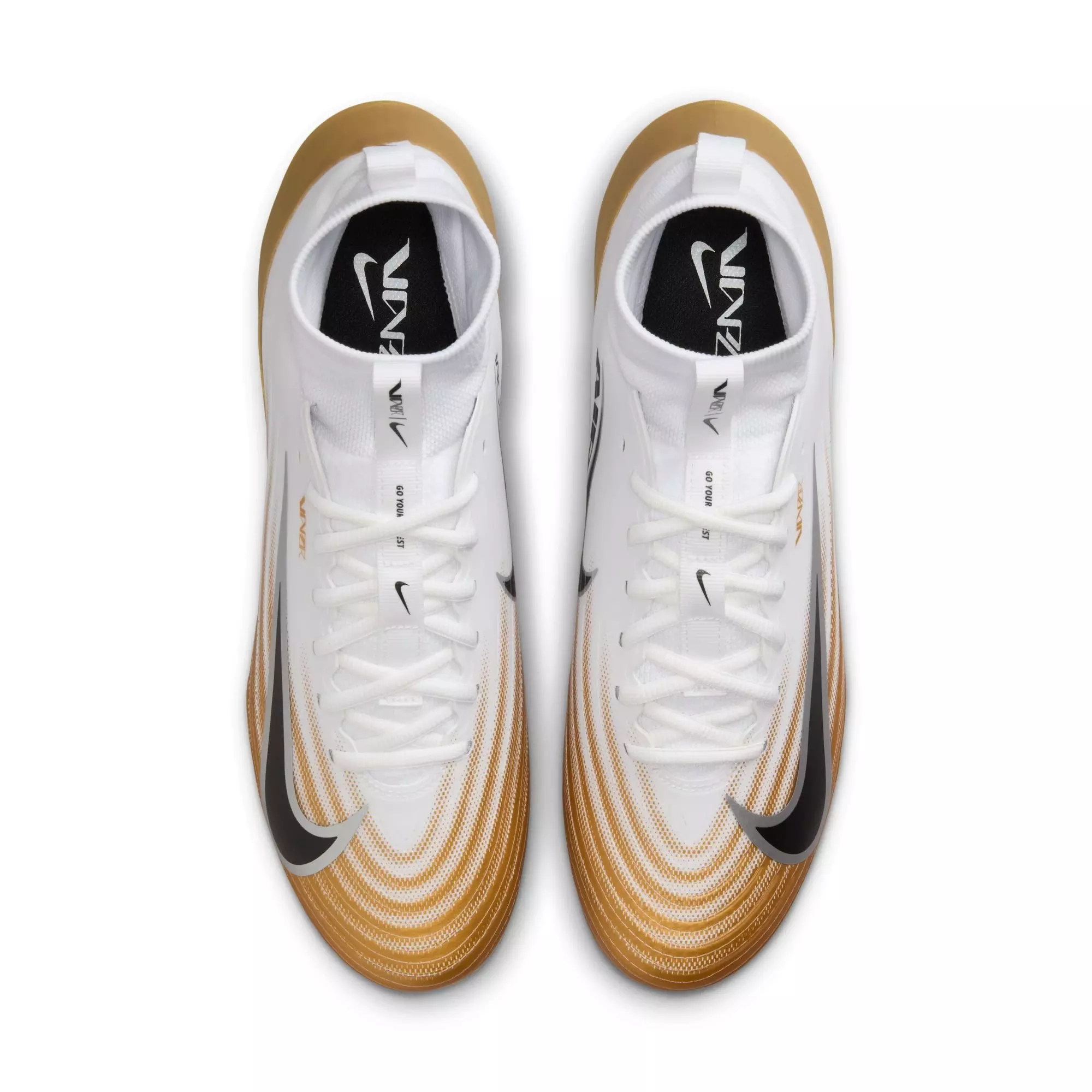 Nike Vapor Pro 1 "White/Black/Metallic Gold" Men's Football Cleat - WHITE/GOLD