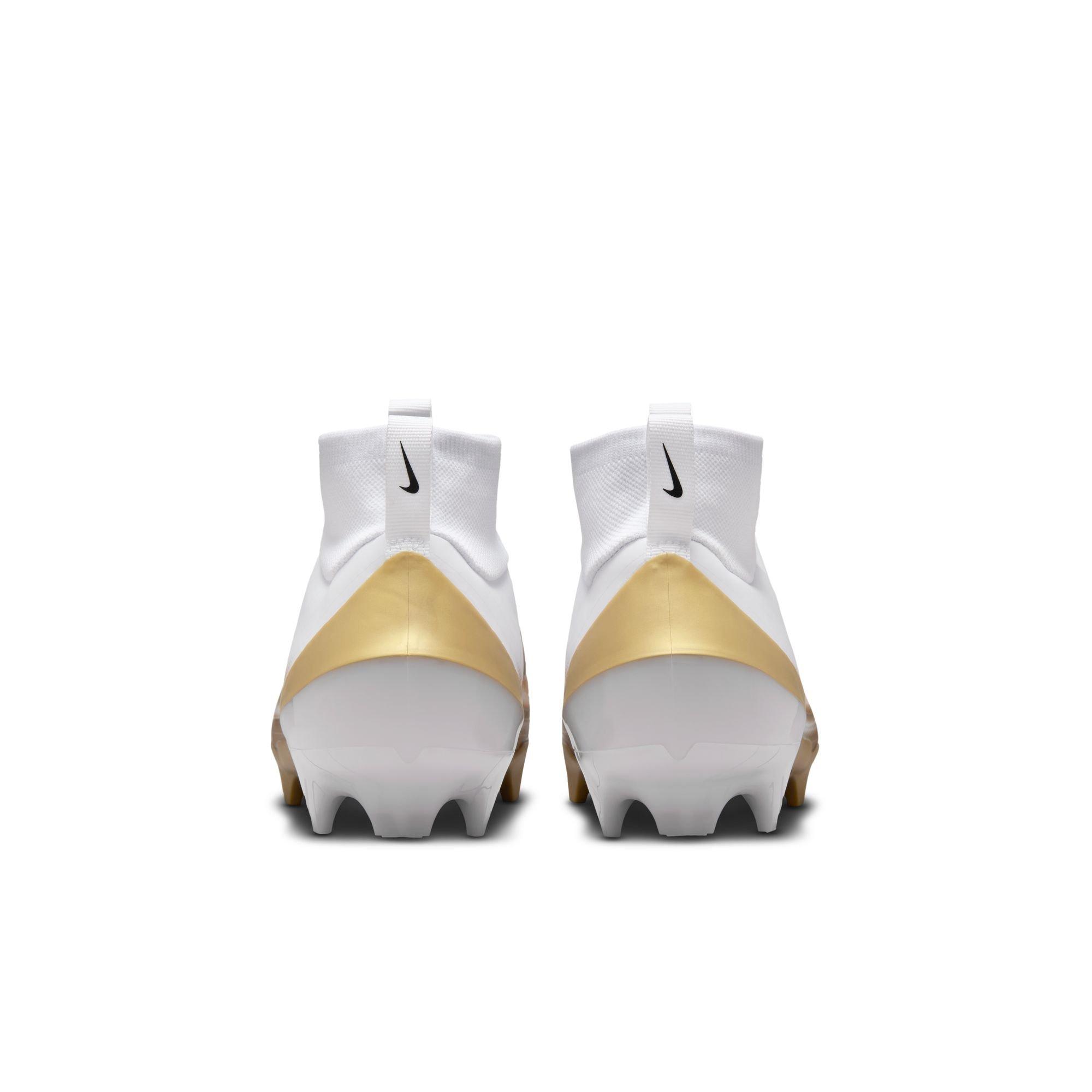 Nike Vapor Pro 1 "White/Black/Metallic Gold" Men's Football Cleat - WHITE/GOLD Thumbnail View 7