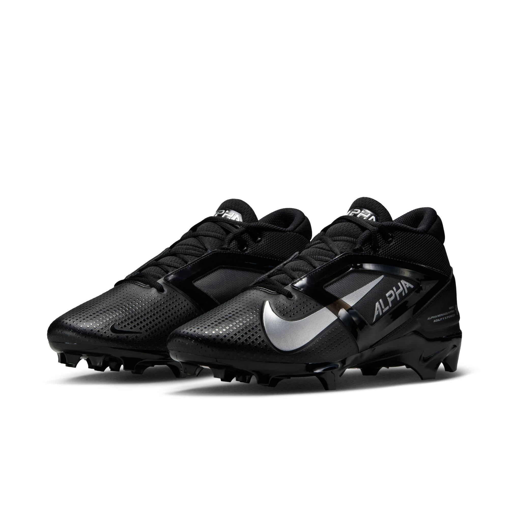 Nike Alpha Menace 4 Pro "Black/Metallic Silver" Men's Football Cleat - BLACK/SILVER Thumbnail View 5