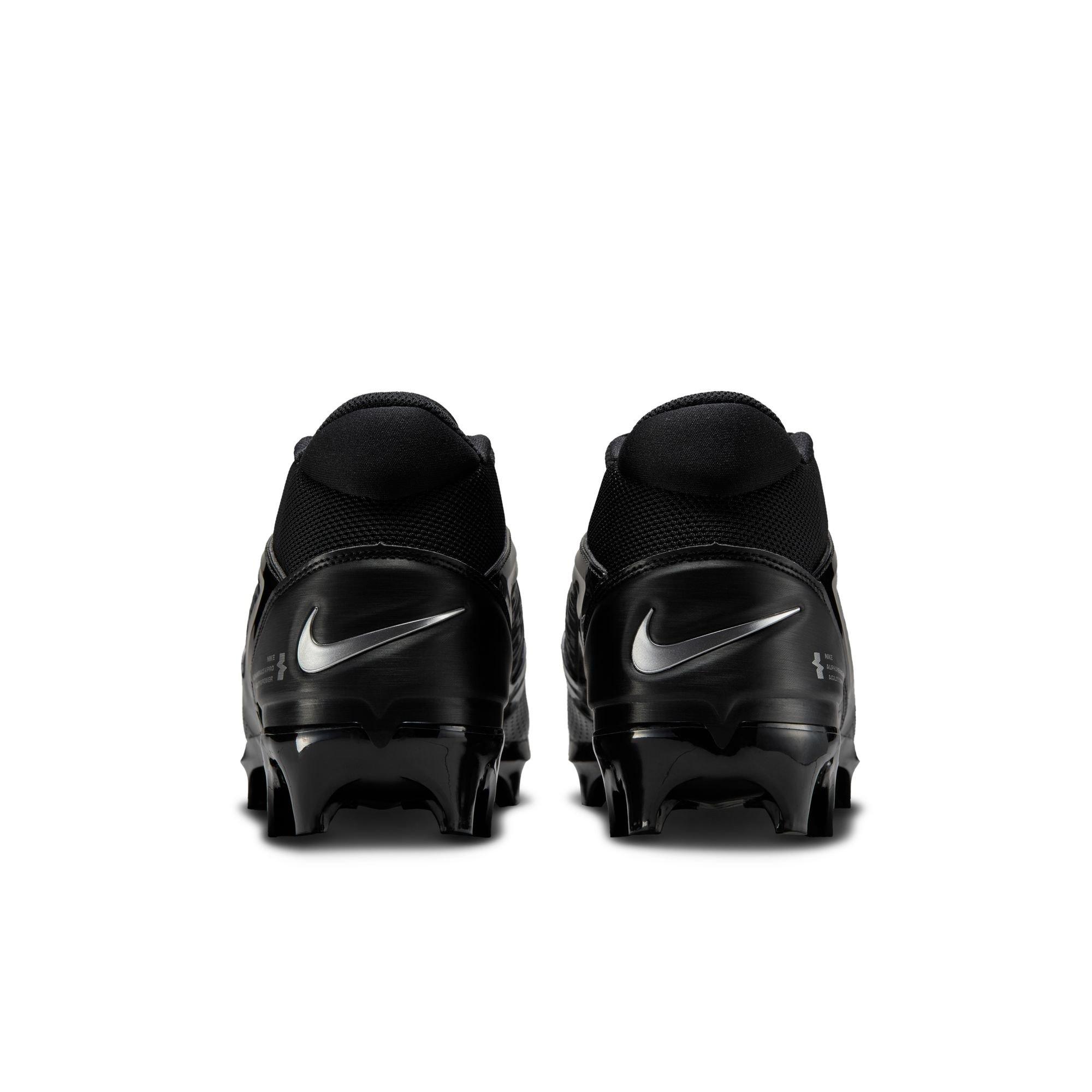 Nike Alpha Menace 4 Pro "Black/Metallic Silver" Men's Football Cleat - BLACK/SILVER Thumbnail View 7