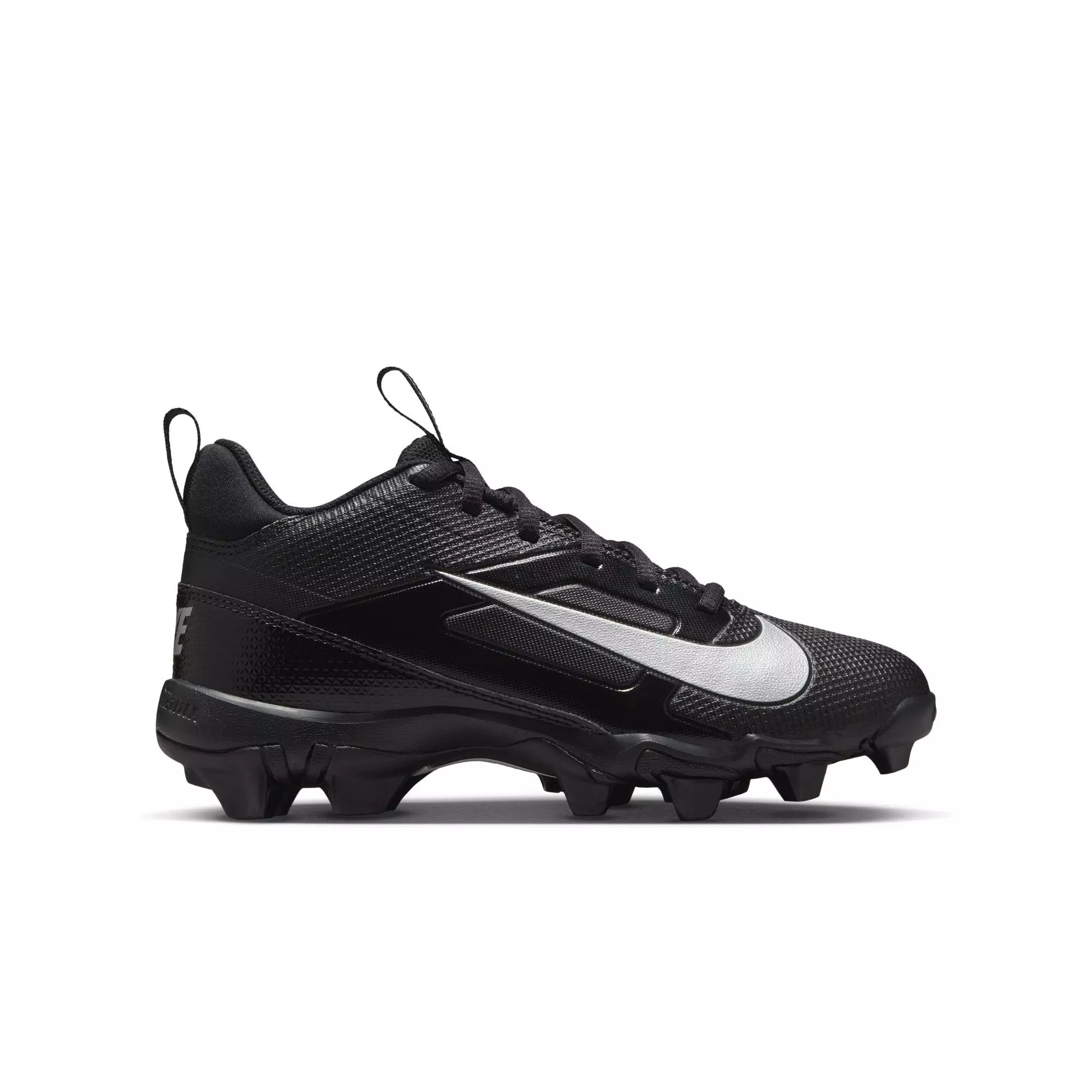 Nike Alpha Menace 4 Shark "Black/Metallic Silver" Grade School Boys' Baseball Cleat - BLACK/SILVER