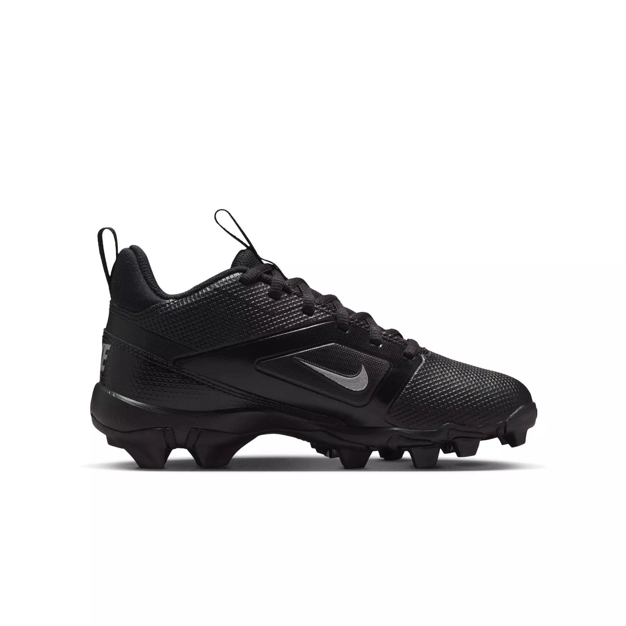 Nike Alpha Menace 4 Shark "Black/Metallic Silver" Grade School Boys' Football Cleat - BLACK/SILVER