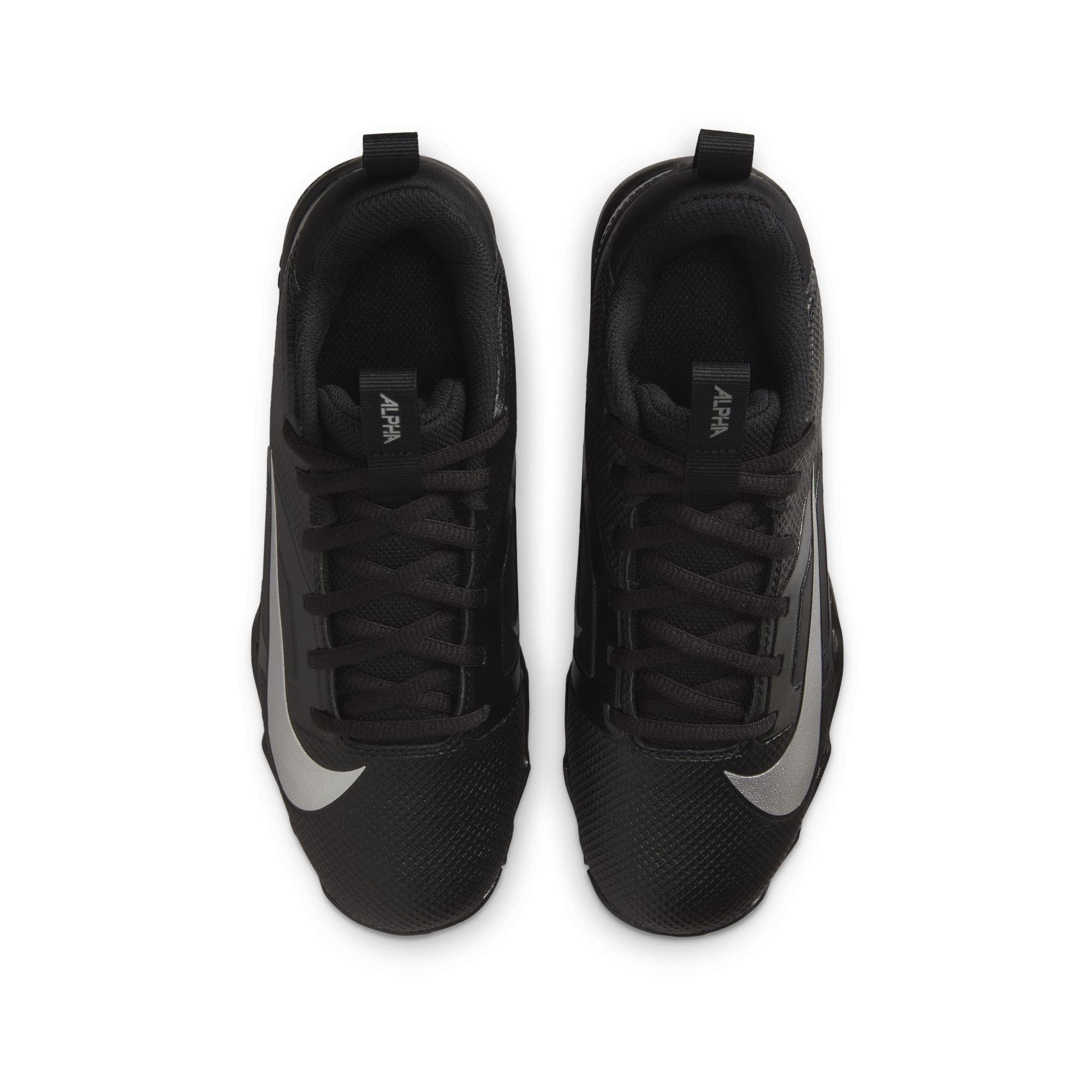 Nike Alpha Menace 4 Shark Preschool Boys' "Black/Metallic Silver" Football Cleat