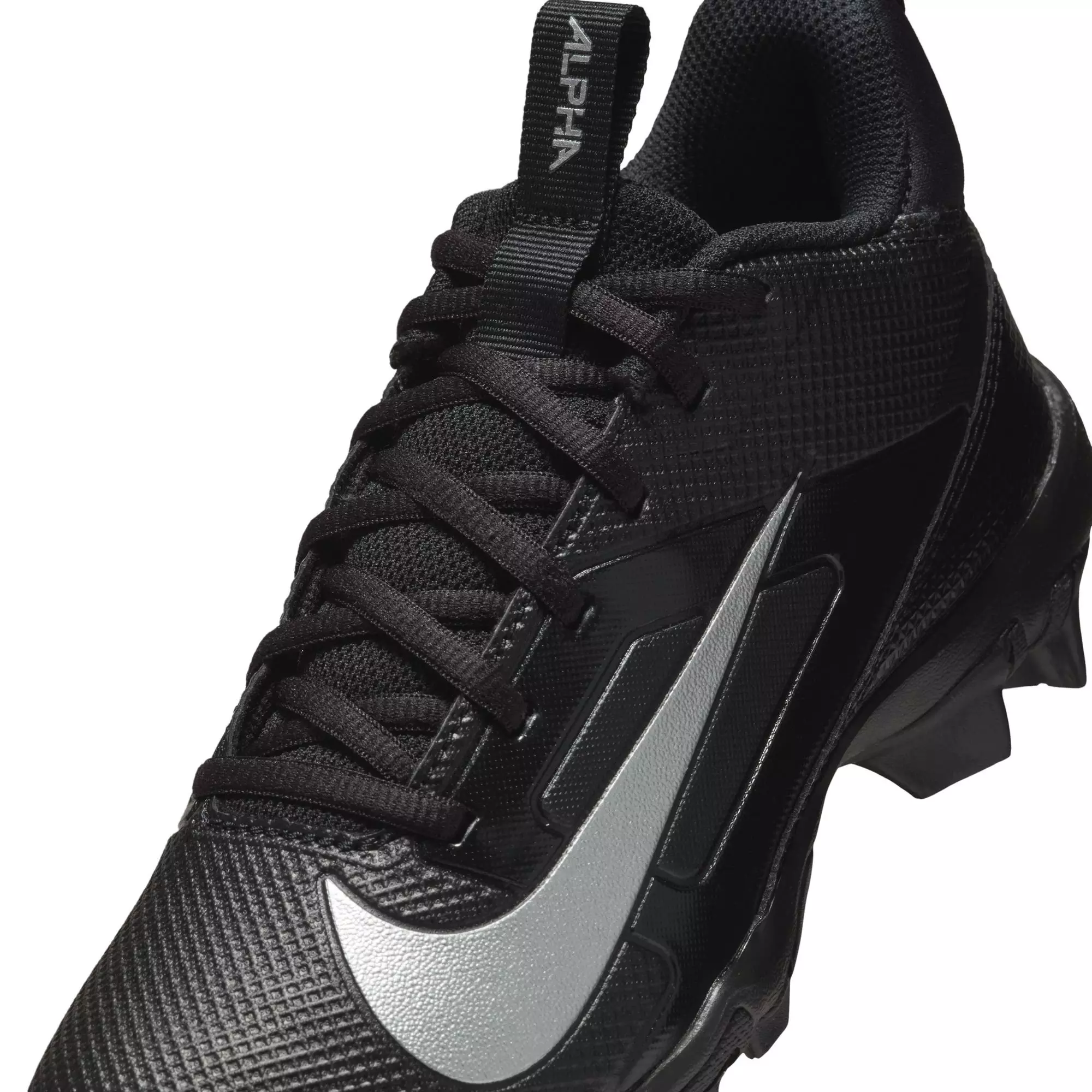 Nike Alpha Menace 4 Shark "Black/Metallic Silver" Preschool Boys' Football Cleat - BLACK/SILVER