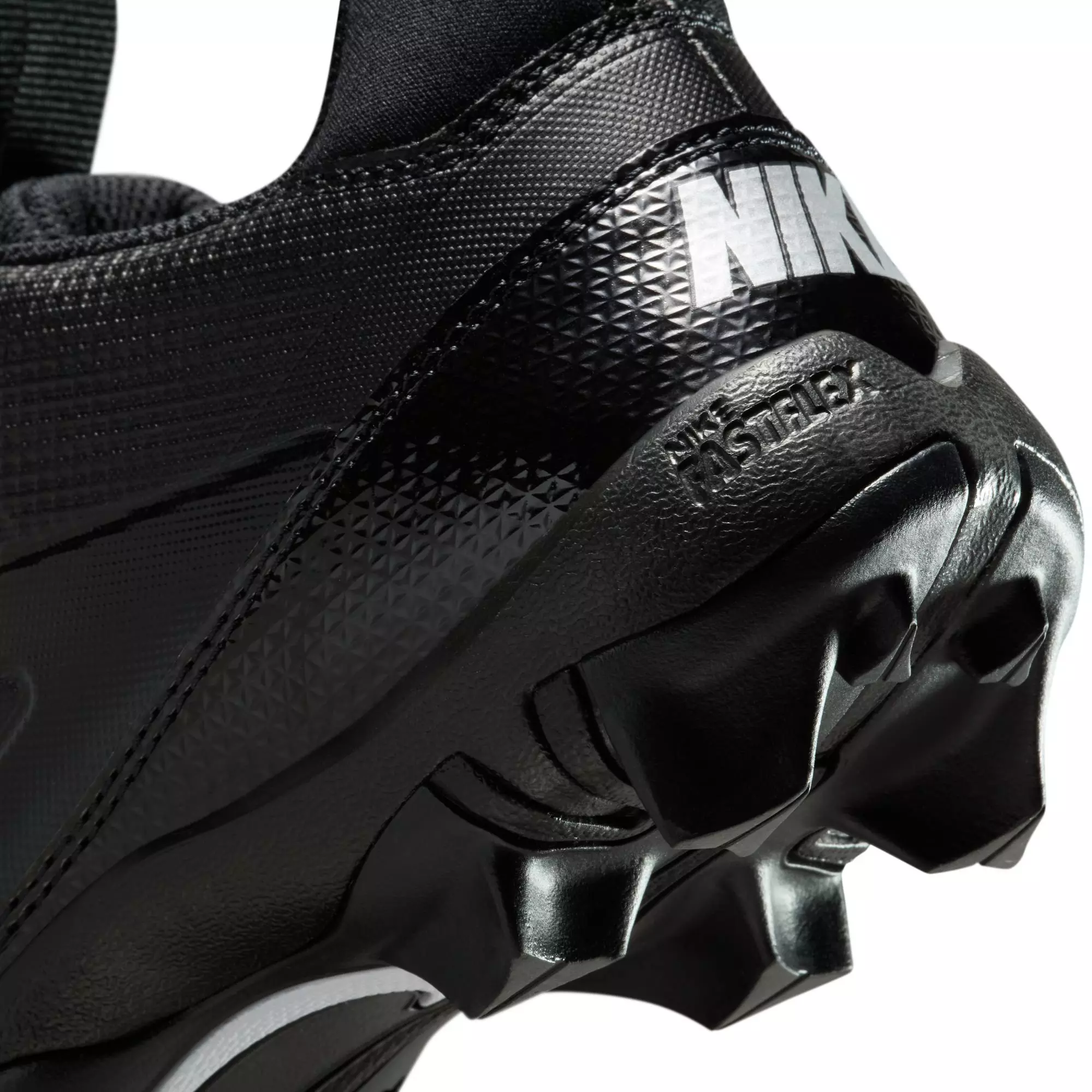Nike Alpha Menace 4 Shark "Black/Metallic Silver" Grade School Boys' Wide Football Cleat - BLACK/SILVER