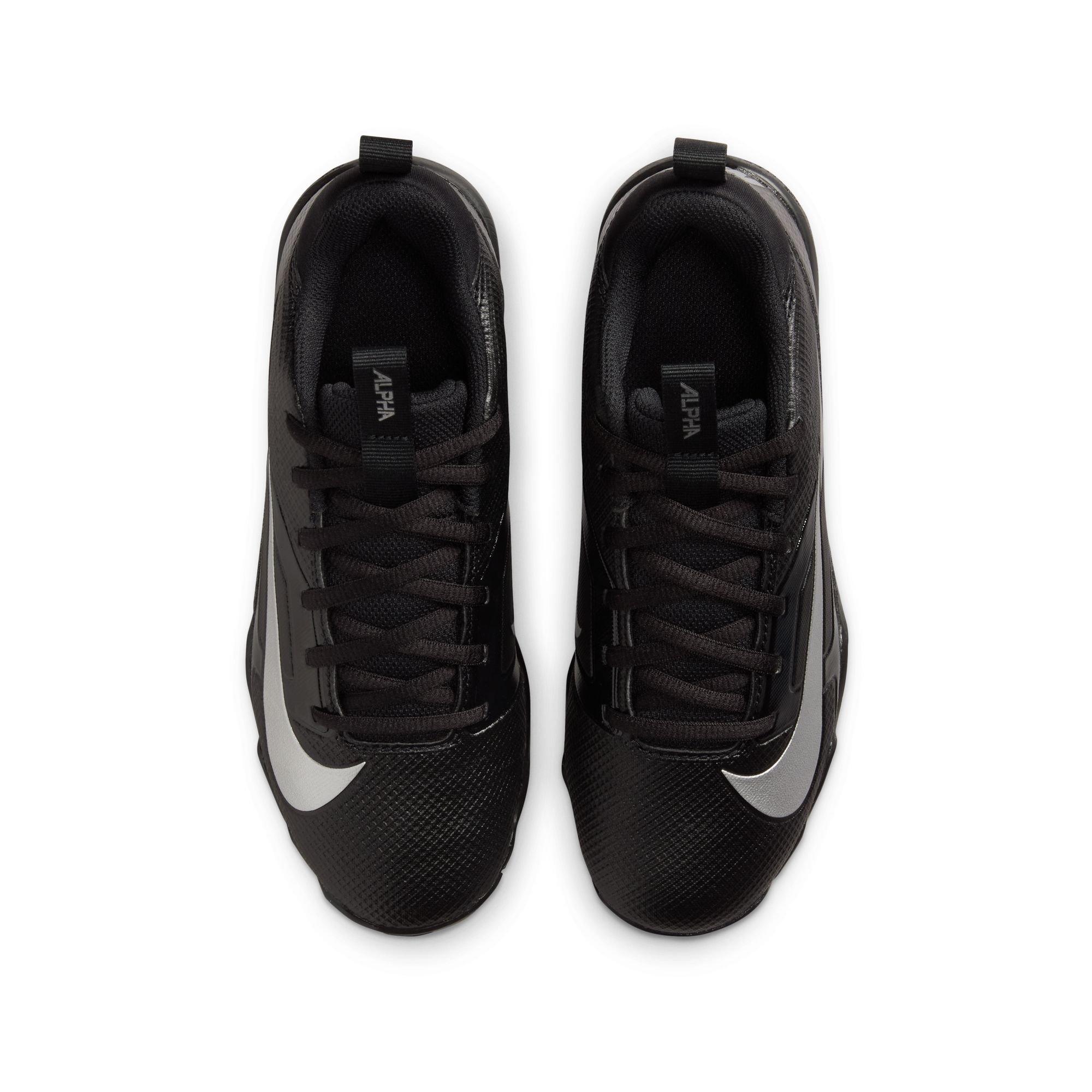Nike Alpha Menace 4 Shark  Grade School Boys' "Black/Metallic Silver" Wide Football Cleat