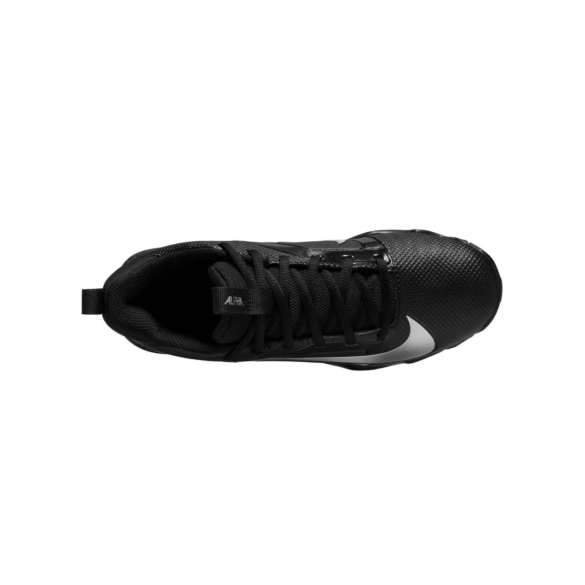 Nike Alpha Menace 4 Shark  Grade School Boys' "Black/Metallic Silver" Wide Football Cleat