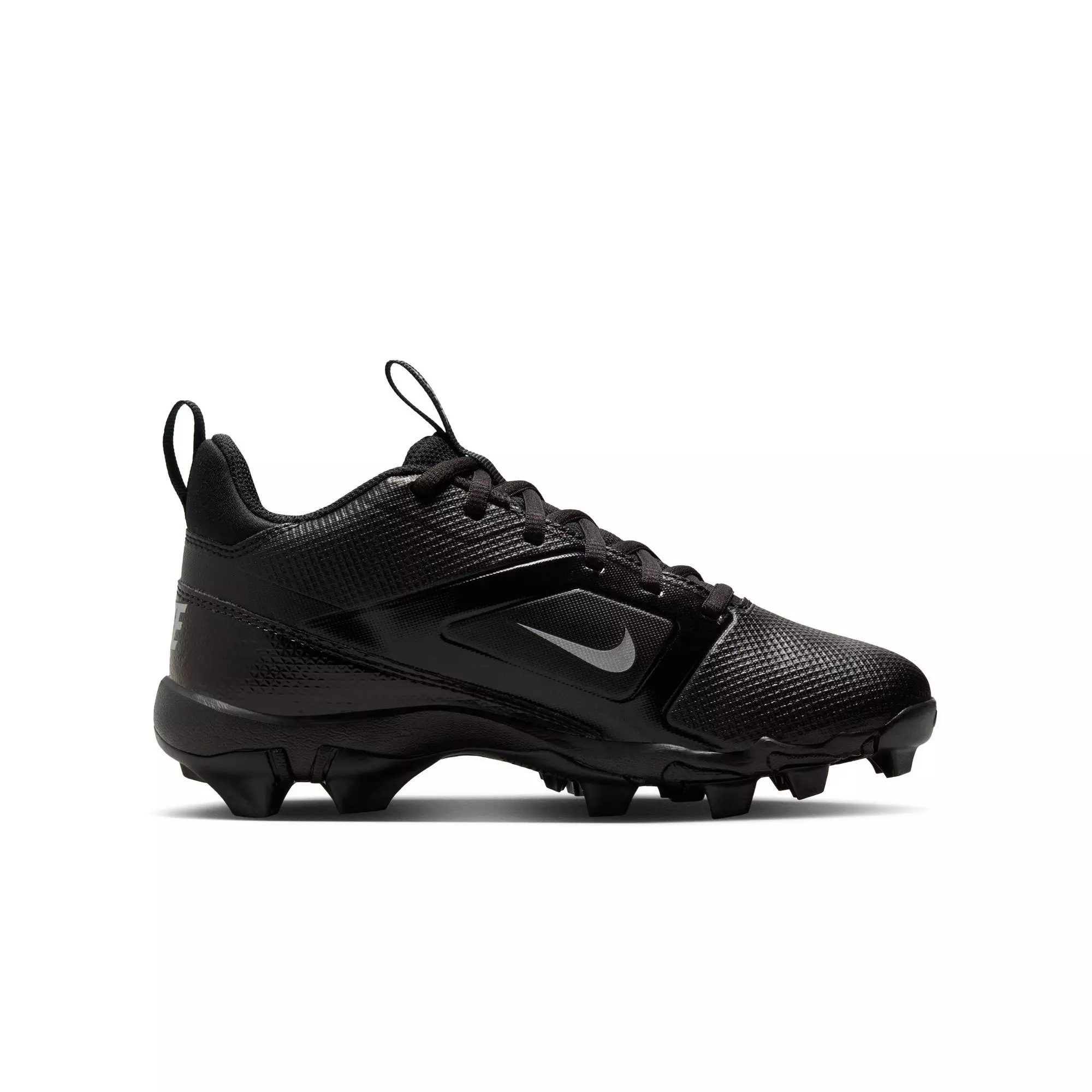 Nike Alpha Menace 4 Shark "Black/Metallic Silver" Grade School Boys' Wide Football Cleat - BLACK/SILVER