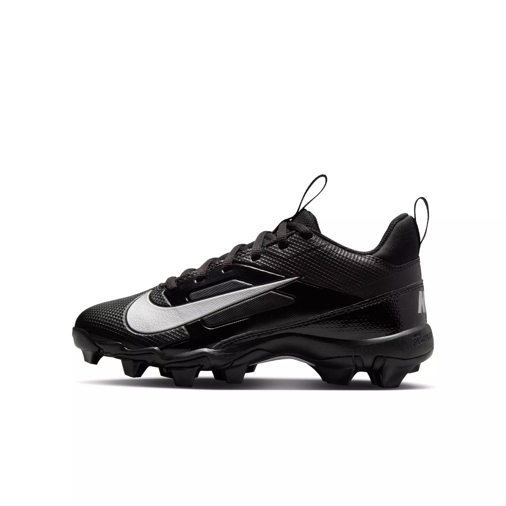 Nike Alpha Menace 4 Shark "Black/Metallic Silver" Preschool Boys' Wide Football Cleat - BLACK/SILVER