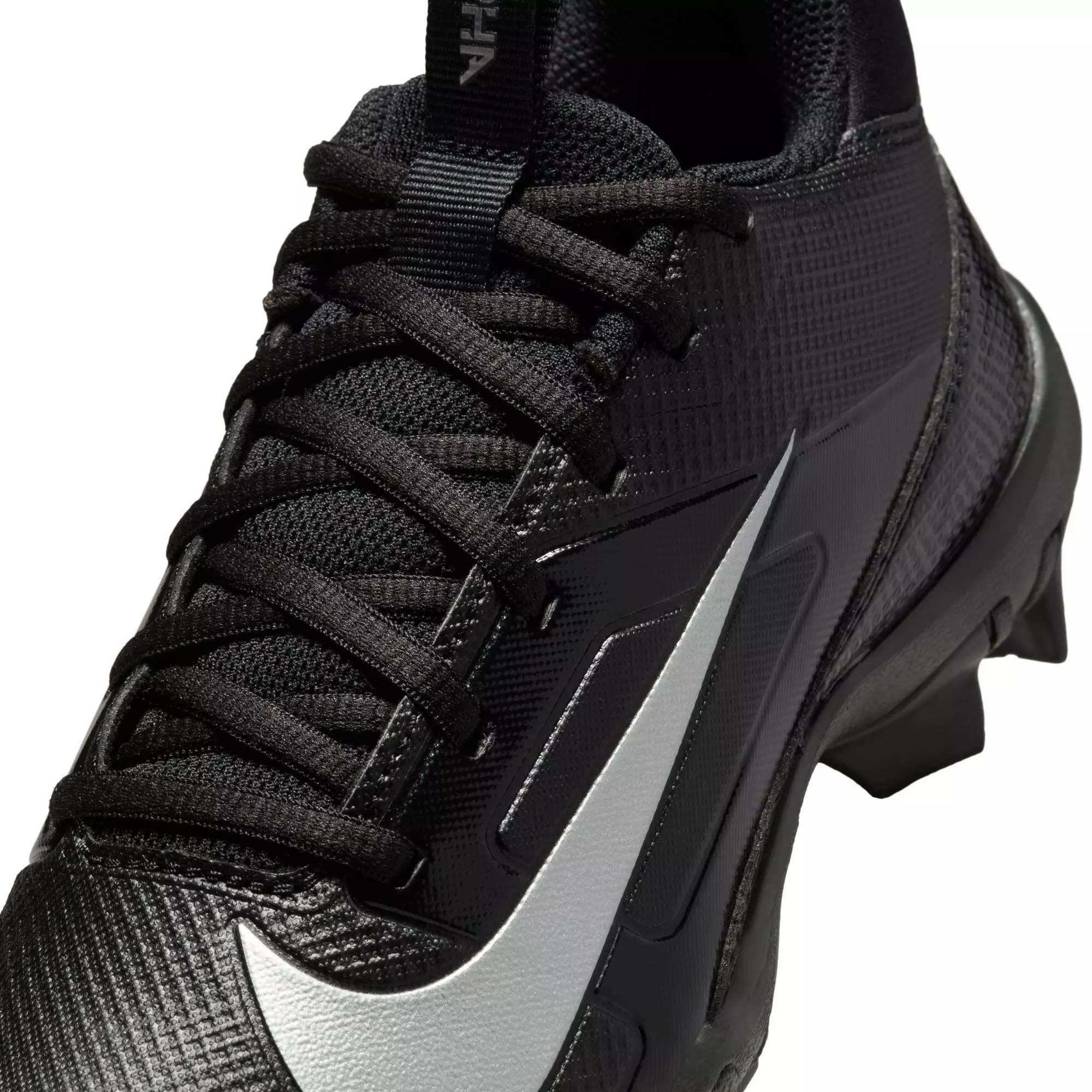 Nike Alpha Menace 4 Shark "Black/Metallic Silver" Preschool Boys' Wide Football Cleat - BLACK/SILVER