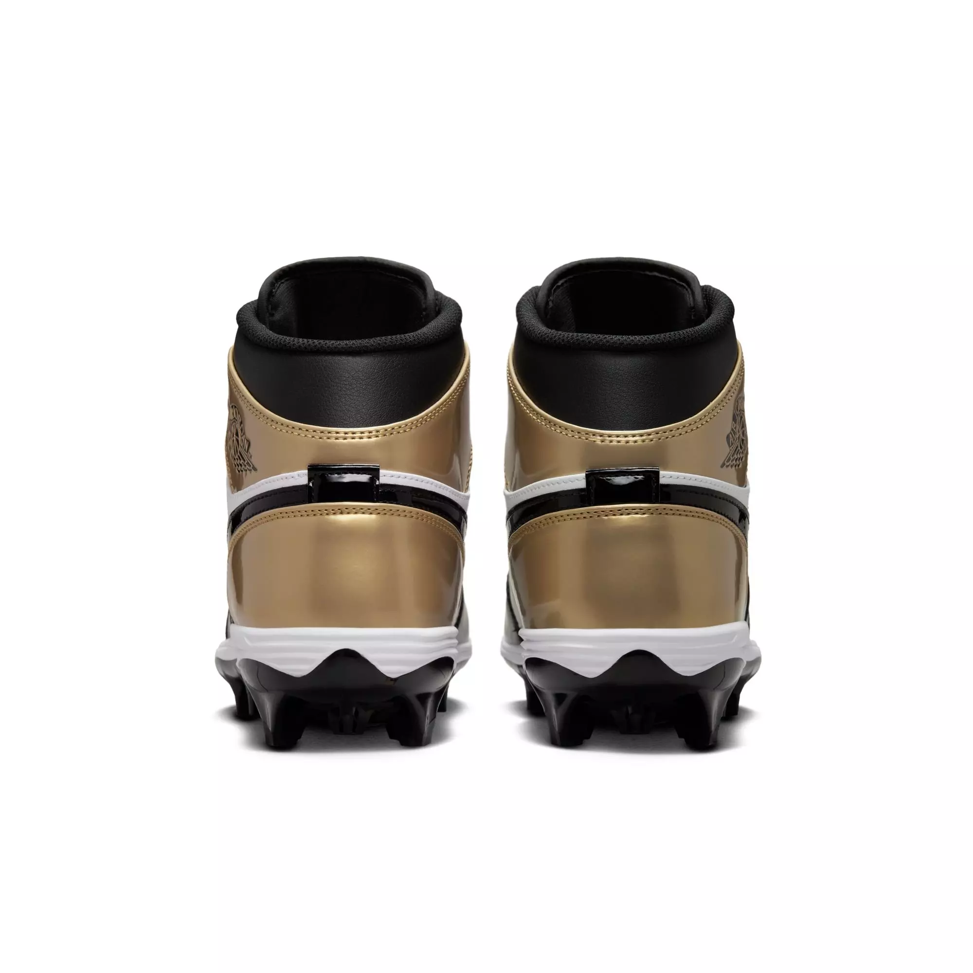 Jordan Mid TD "Metallic Gold/Black/White" Men's Football Cleat - GOLD/BLACK/WHITE