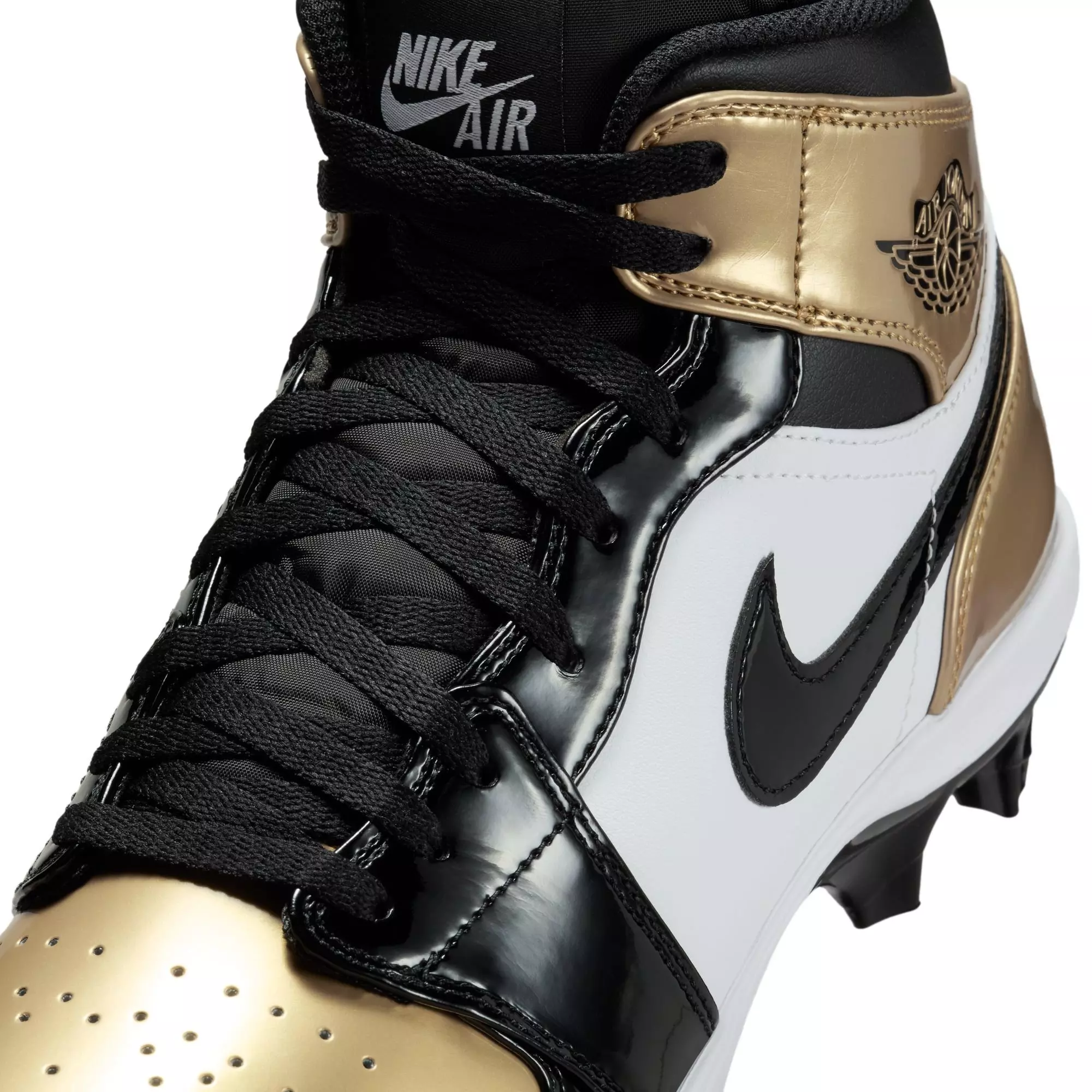 Jordan Mid TD "Metallic Gold/Black/White" Men's Football Cleat - GOLD/BLACK/WHITE