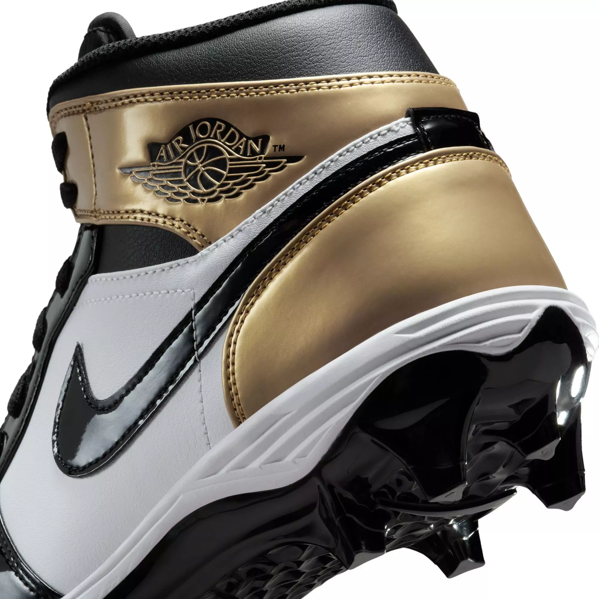 Jordan Mid TD "Metallic Gold/Black/White" Men's Football Cleat - GOLD/BLACK/WHITE