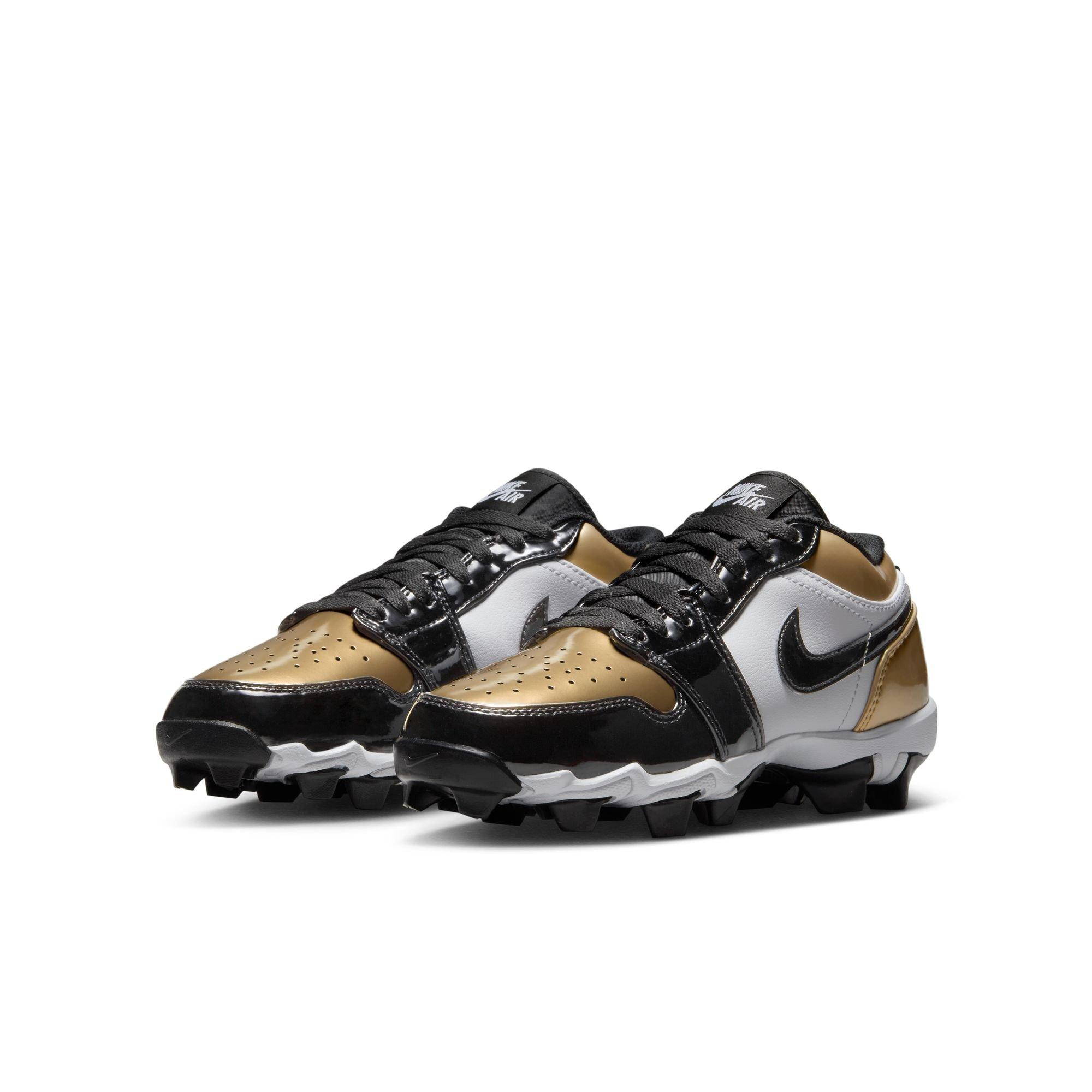 Jordan 1 Low Grade School Boys' "Metallic Gold/White" Football Cleat