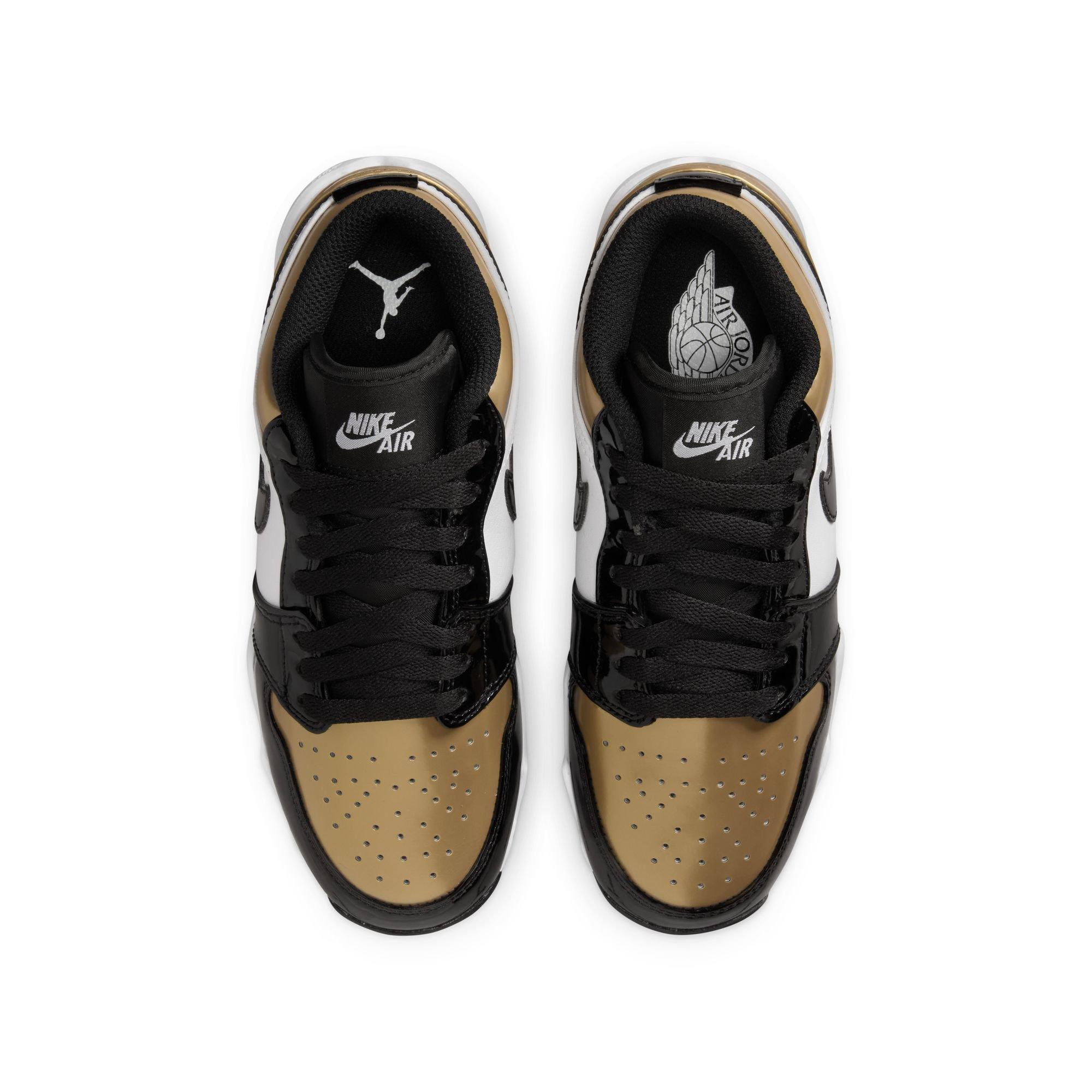 Jordan 1 Low Grade School Boys' "Metallic Gold/White" Football Cleat