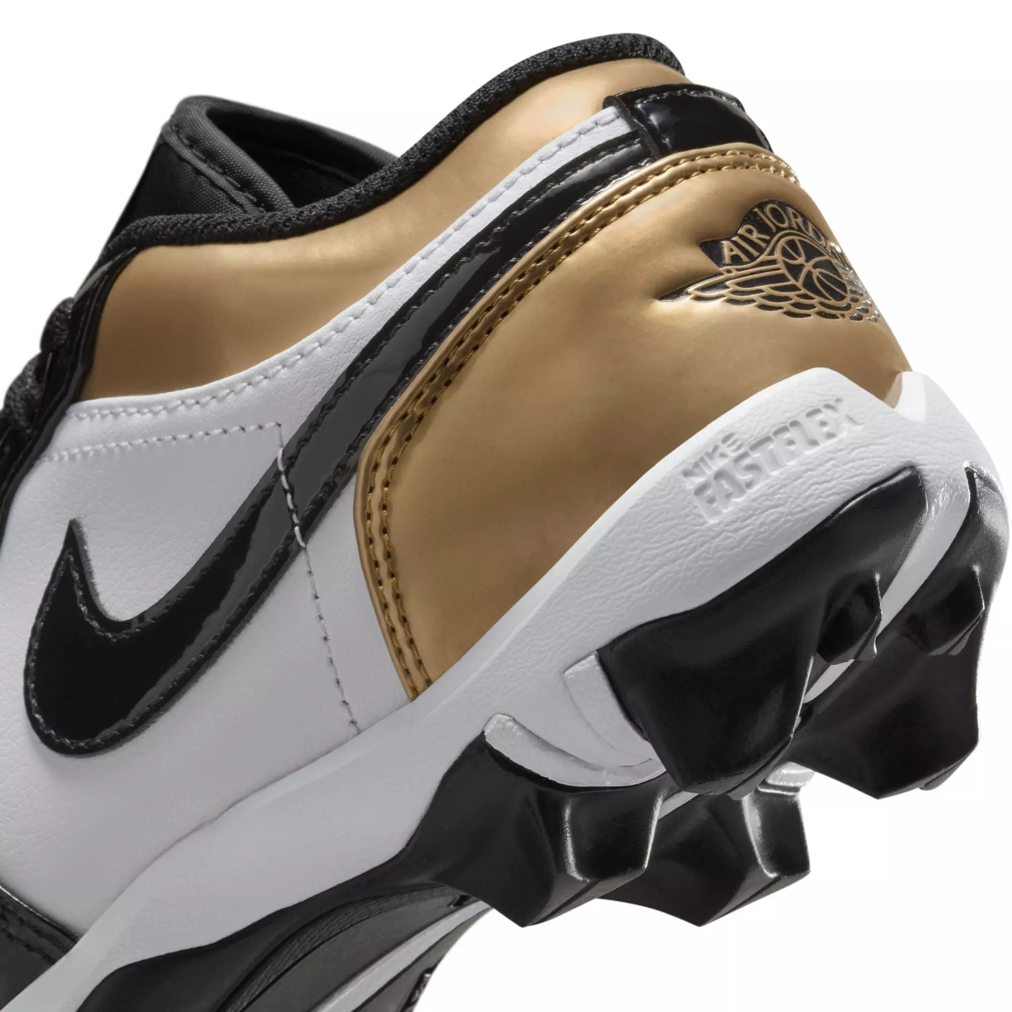 Jordan 1 Low "Metallic Gold/Black/White" Grade School Boys' Football Cleat - GOLD/BLACK/WHITE