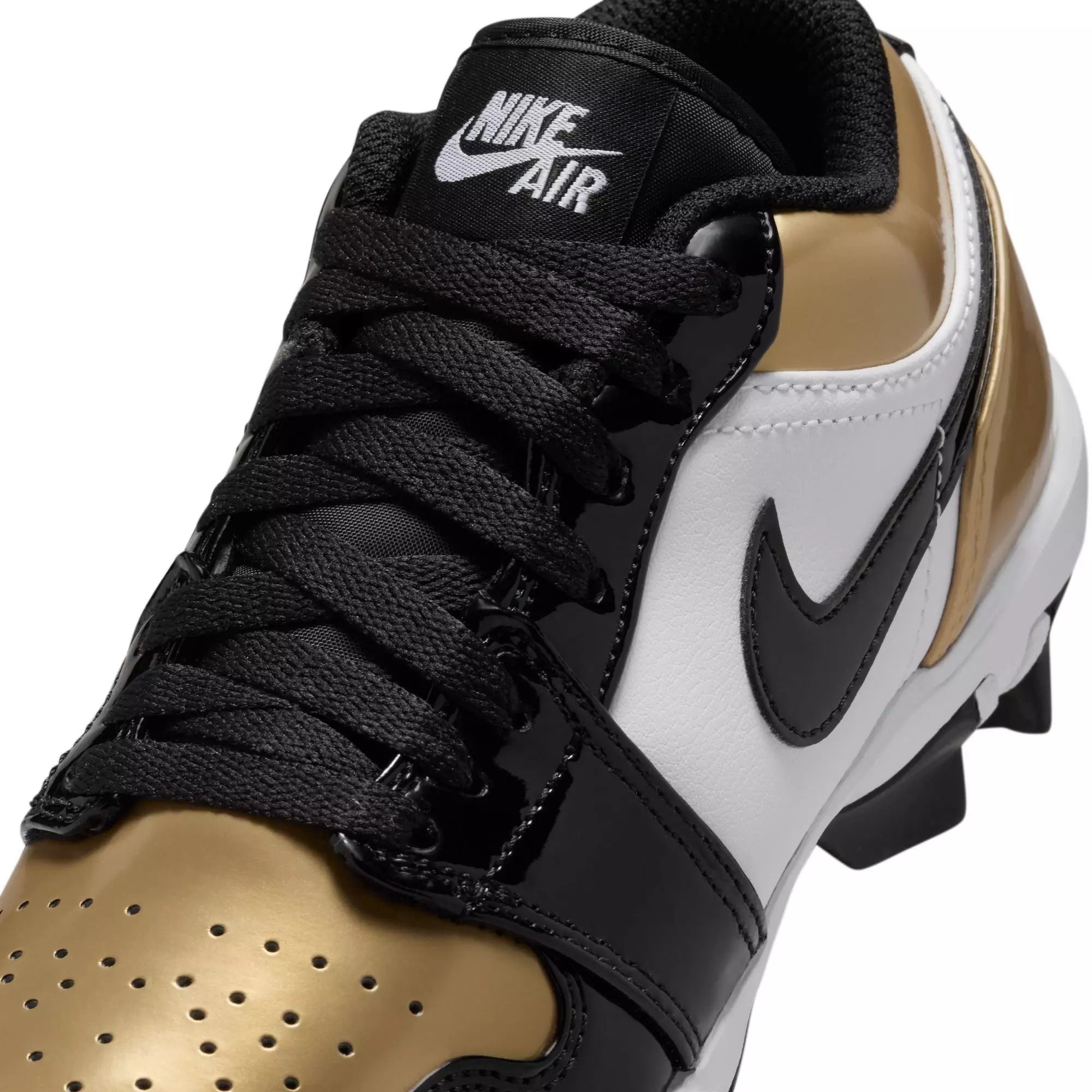Jordan 1 Low "Metallic Gold/Black/White" Preschool Boys' Multisport Cleat - GOLD/BLACK/WHITE