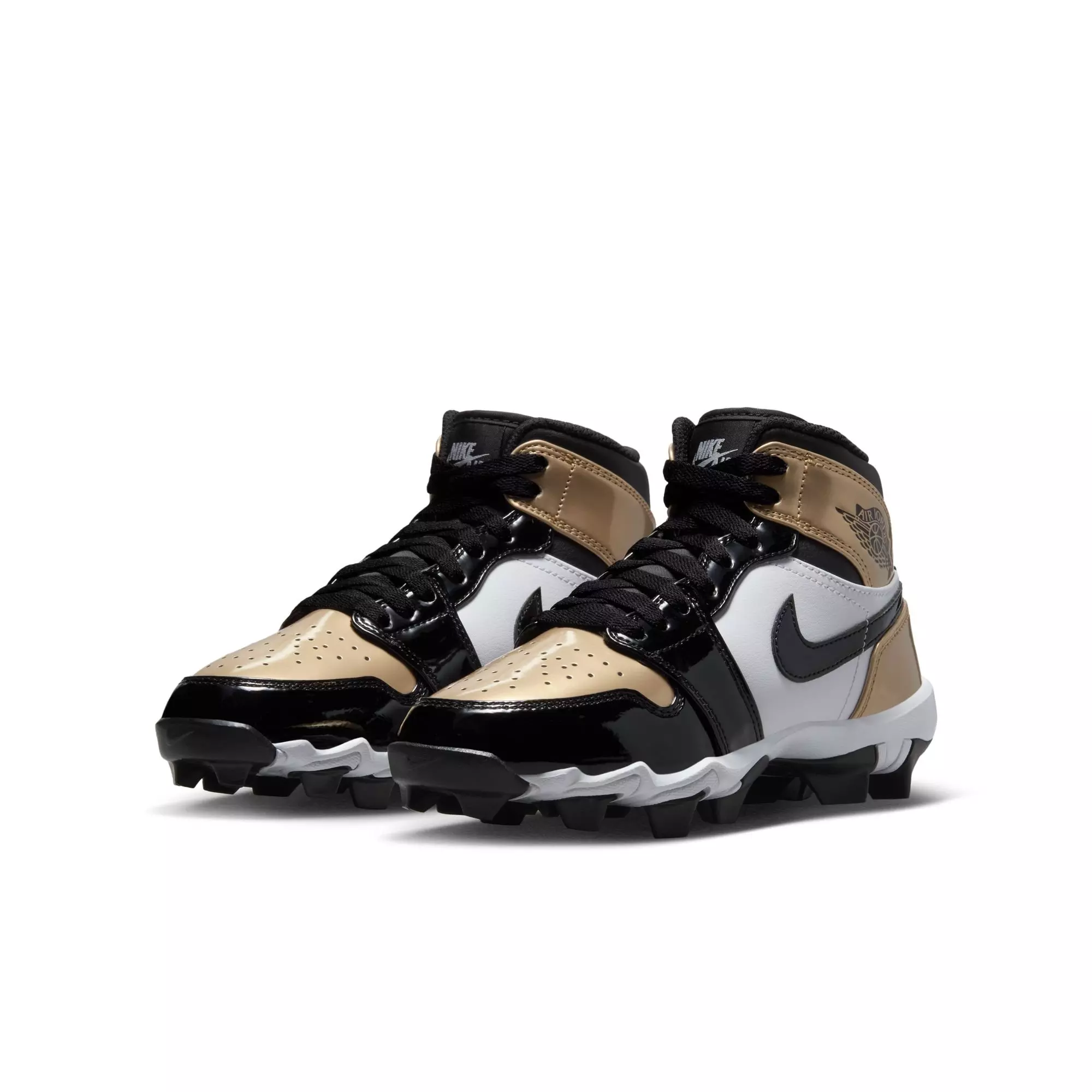 Jordan 1 Mid "Metallic Gold/Black/White" Grade School Boys' Multisport Cleat - GOLD/BLACK/WHITE