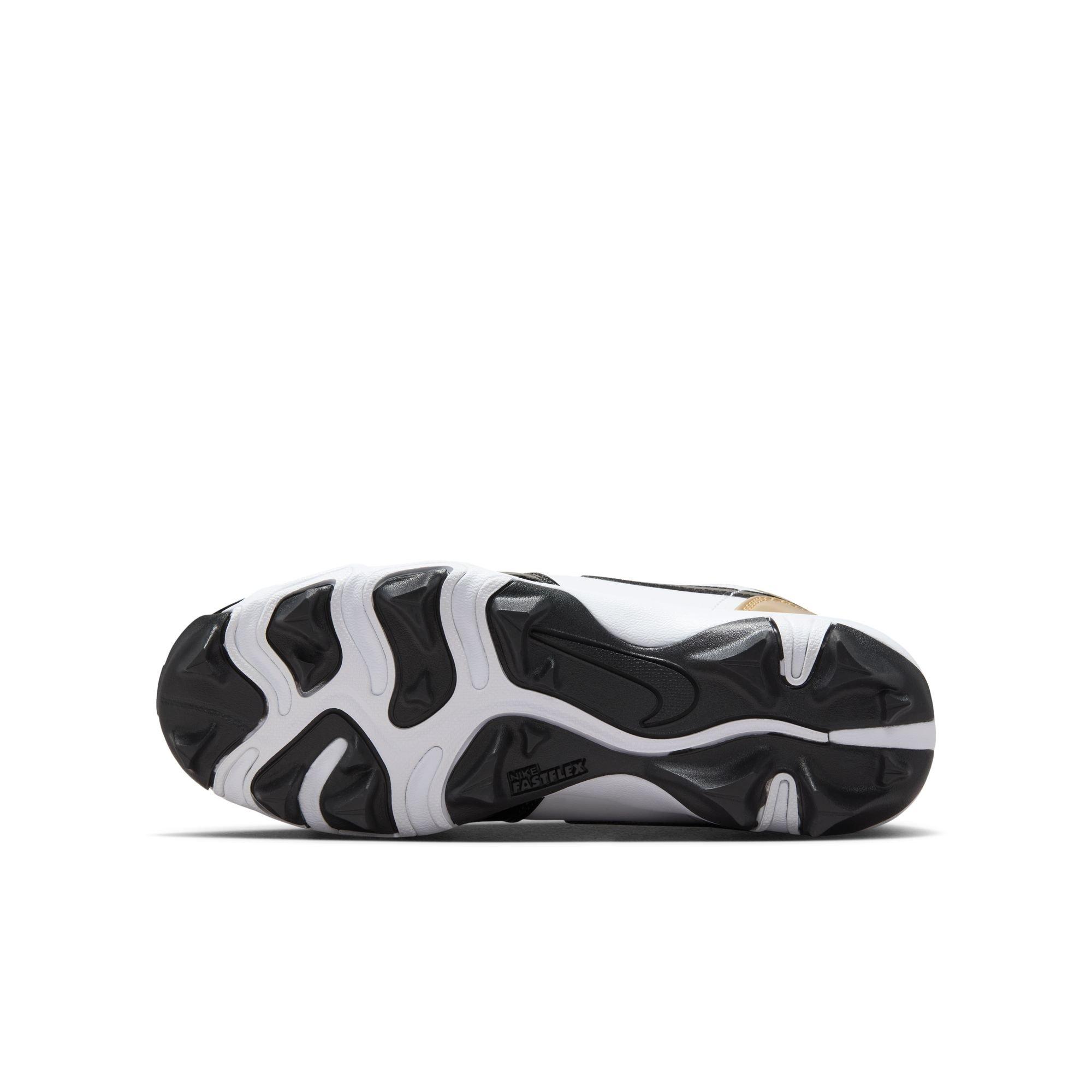 Jordan 1 Mid Grade School Boys' "Metallic Gold/Black/White" Football Cleat​
