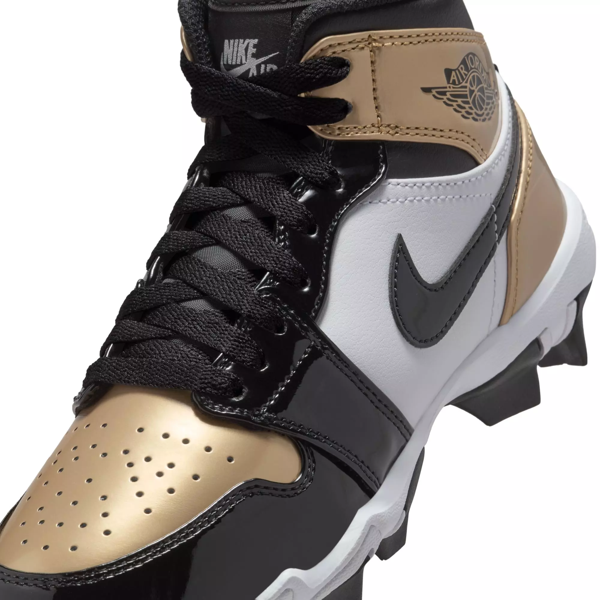 Jordan 1 Mid "Metallic Gold/Black/White" Grade School Boys' Multisport Cleat - GOLD/BLACK/WHITE