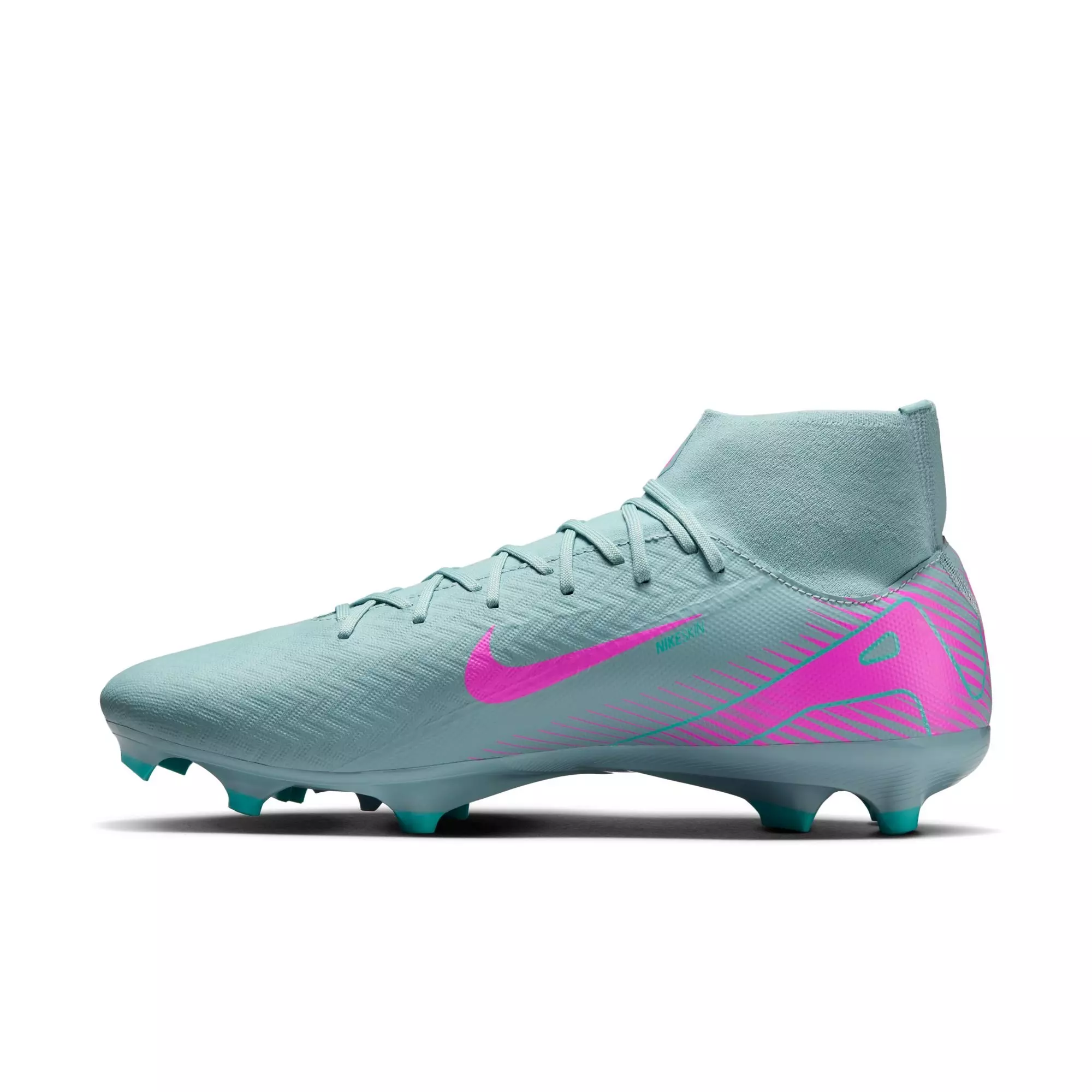Nike Mercurial Superfly 10 Academy MG "Ocean Cube/Pink Blast" Men's Soccer Cleat - GREY/PINK