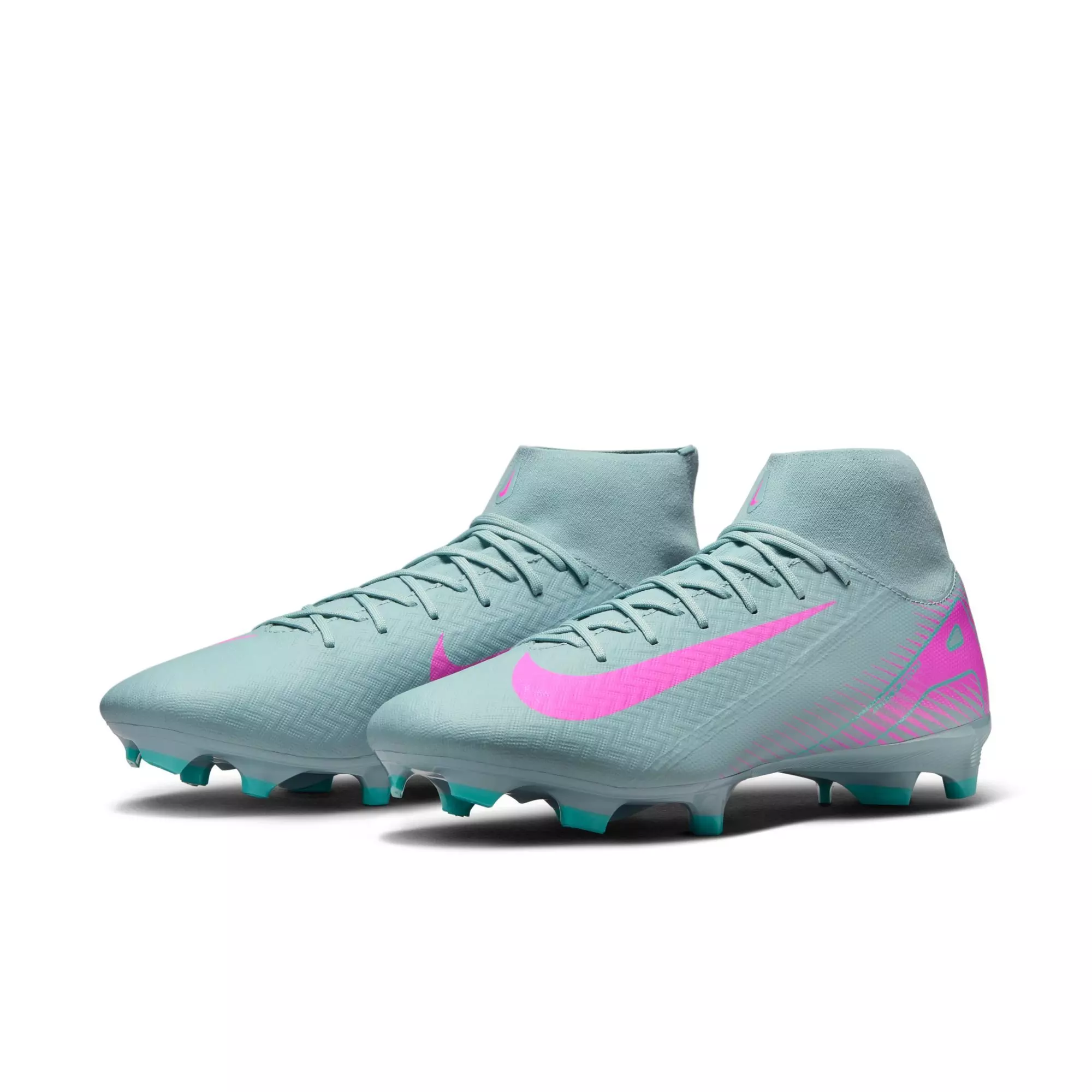 Nike Mercurial Superfly 10 Academy MG "Ocean Cube/Pink Blast" Men's Soccer Cleat - GREY/PINK