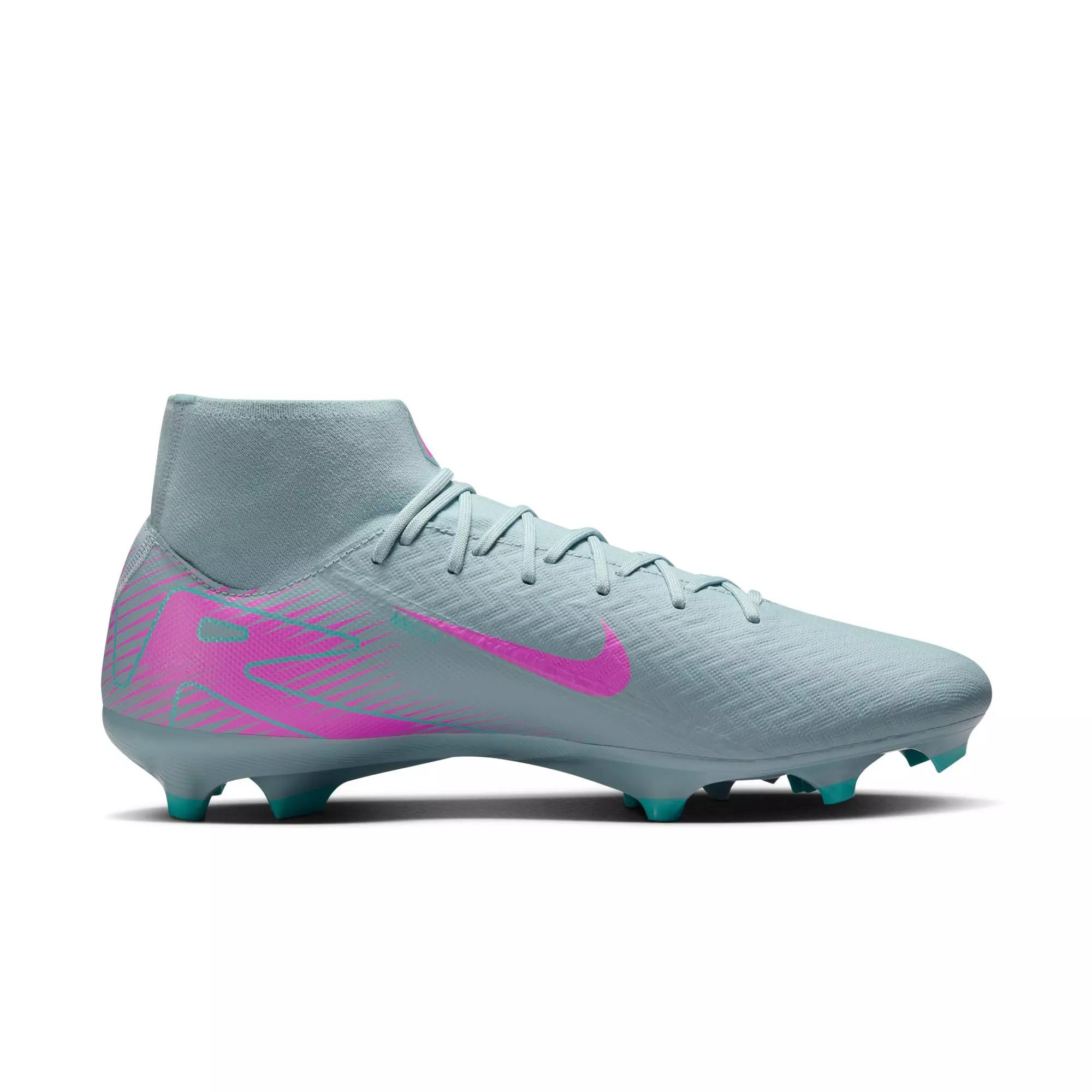 Nike Mercurial Superfly 10 Academy MG "Ocean Cube/Pink Blast" Men's Soccer Cleat - GREY/PINK