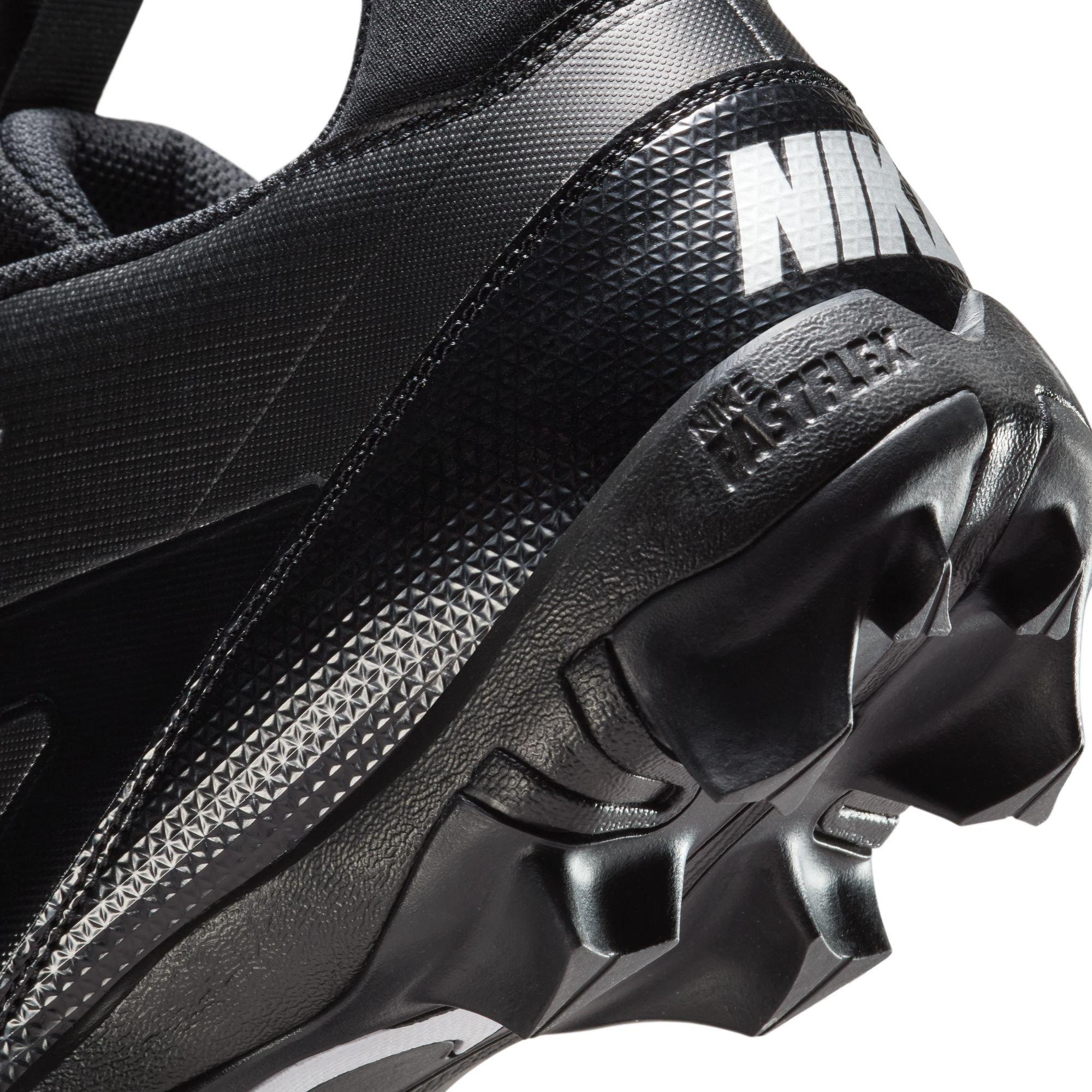 Nike Alpha Menace 4 Shark "Black/Metallic Silver" Men's Wide Football Cleat - BLACK/SILVER Thumbnail View 12