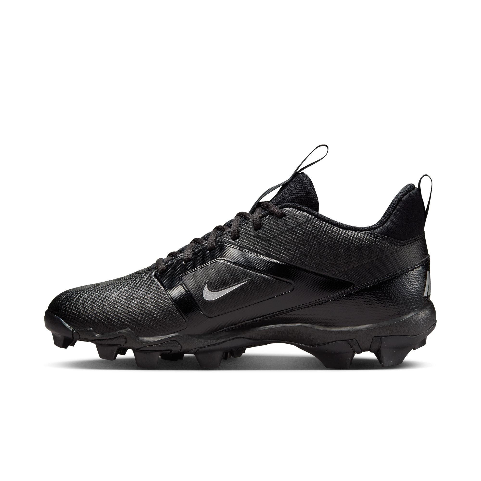 Nike Alpha Menace 4 Shark "Black/Metallic Silver" Men's Wide Football Cleat - BLACK/SILVER Thumbnail View 4