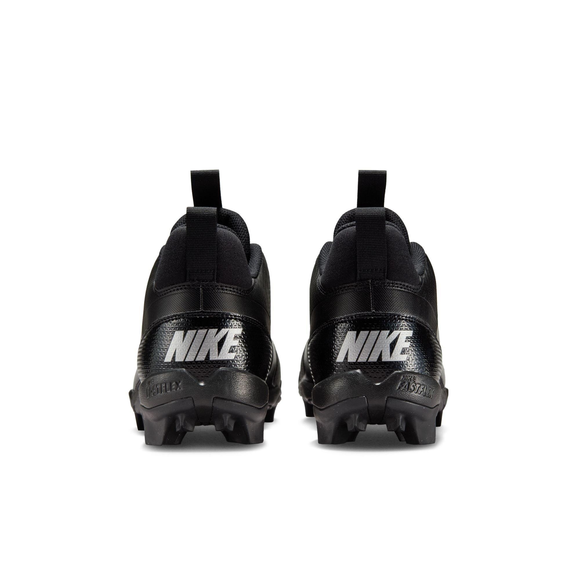 Nike Alpha Menace 4 Shark "Black/Metallic Silver" Men's Wide Football Cleat - BLACK/SILVER Thumbnail View 7