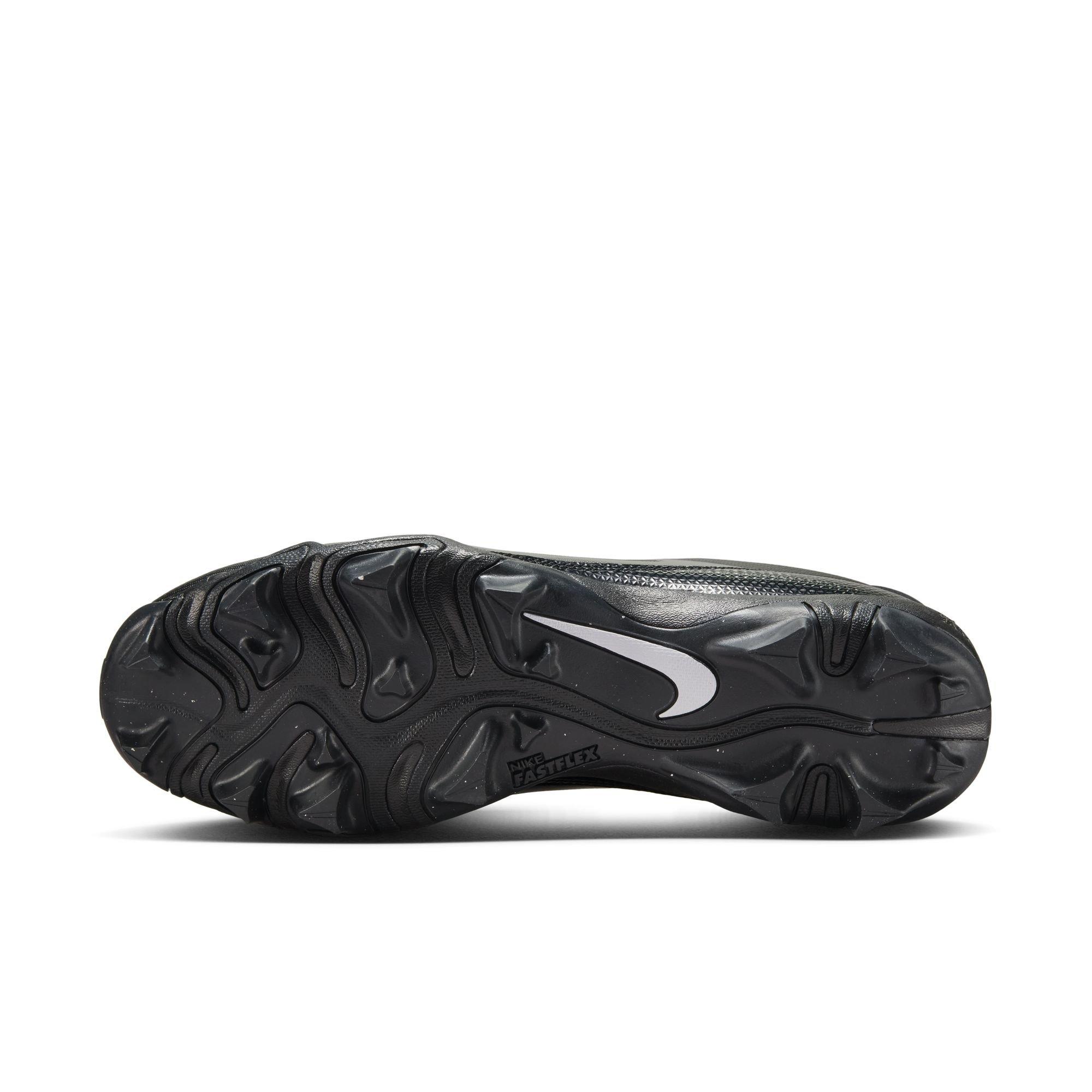 Nike Alpha Menace 4 Shark "Black/Metallic Silver" Men's Wide Football Cleat - BLACK/SILVER Thumbnail View 10