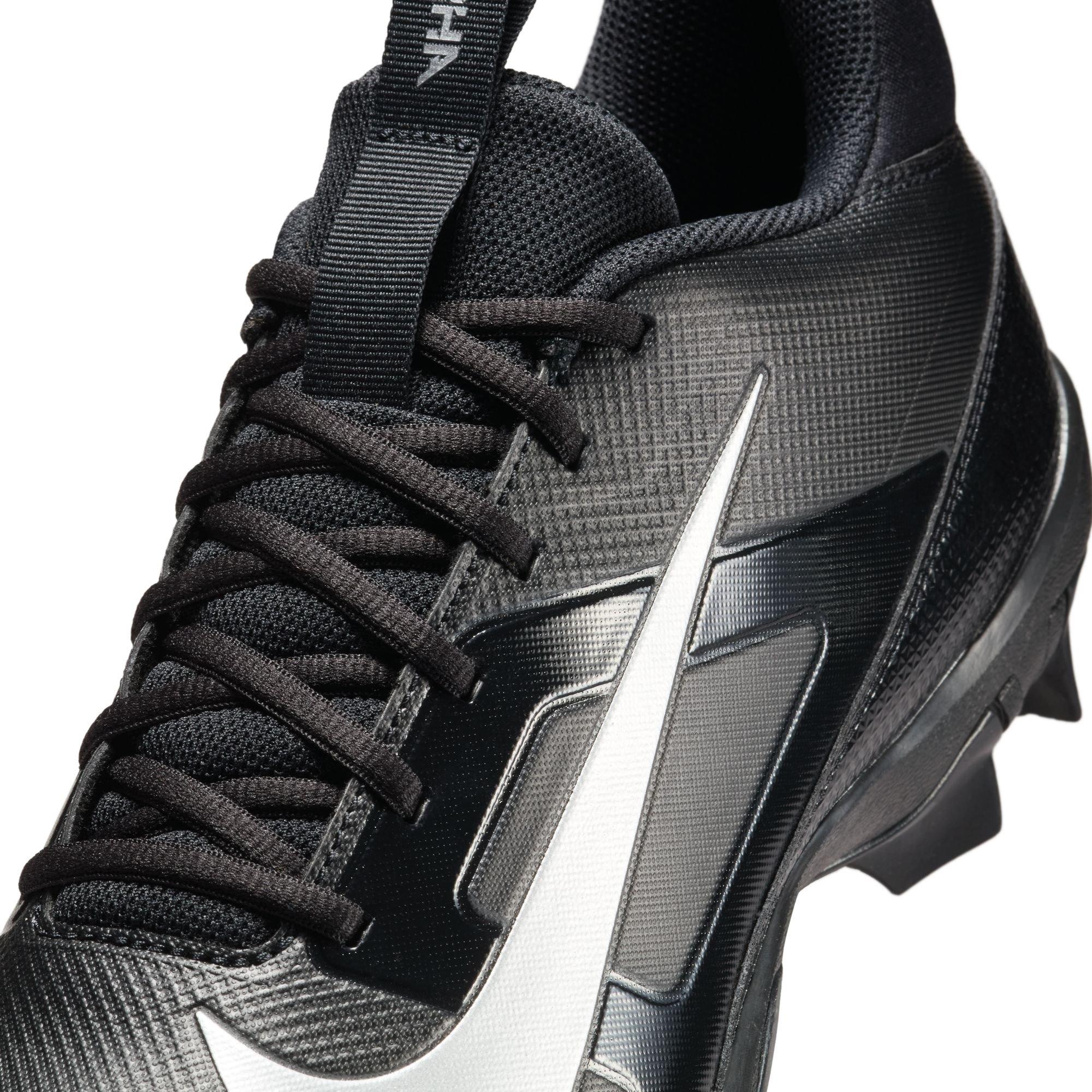 Nike Alpha Menace 4 Shark "Black/Metallic Silver" Men's Wide Football Cleat - BLACK/SILVER Thumbnail View 11