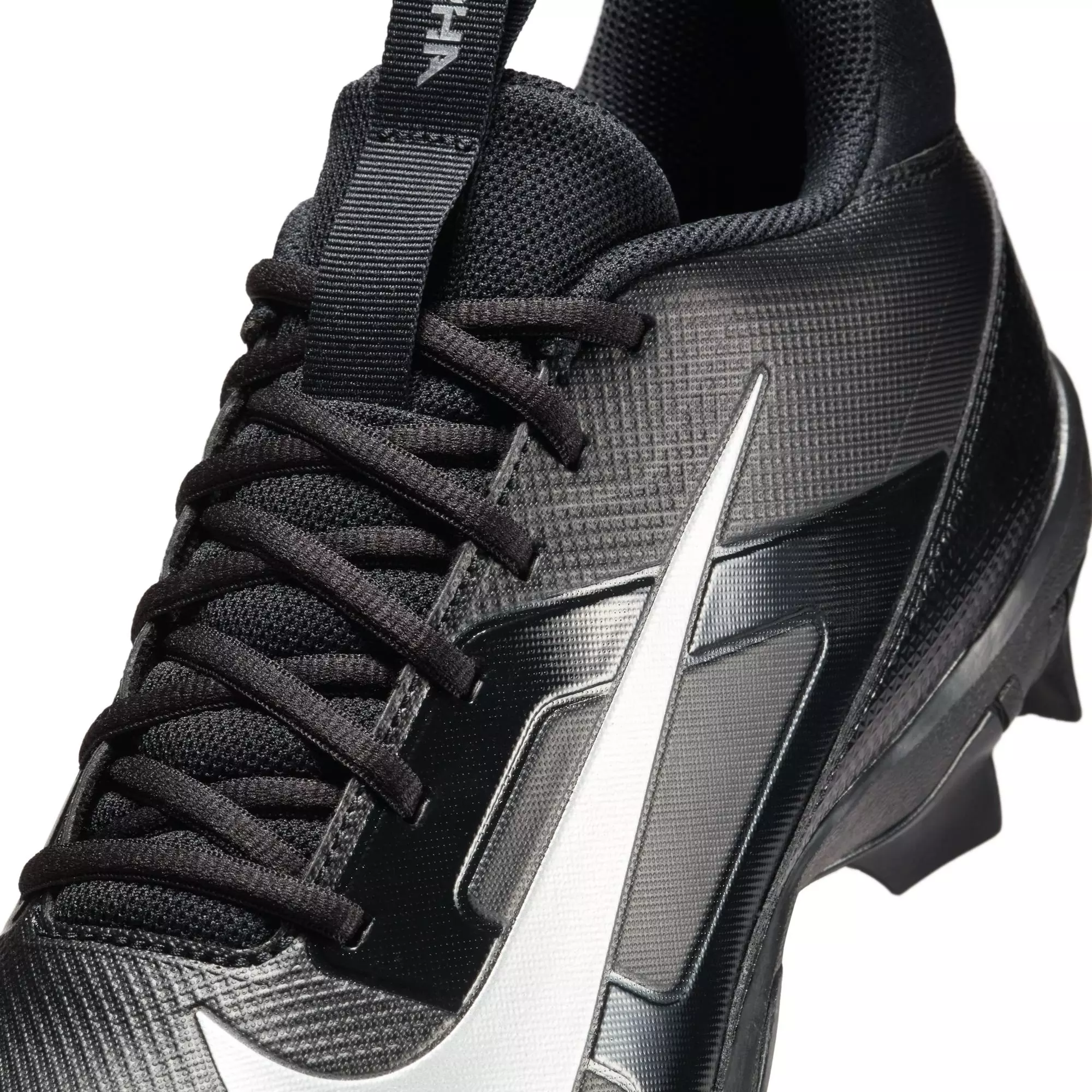Nike Alpha Menace 4 Shark "Black/Metallic Silver" Men's Wide Football Cleat - BLACK/SILVER