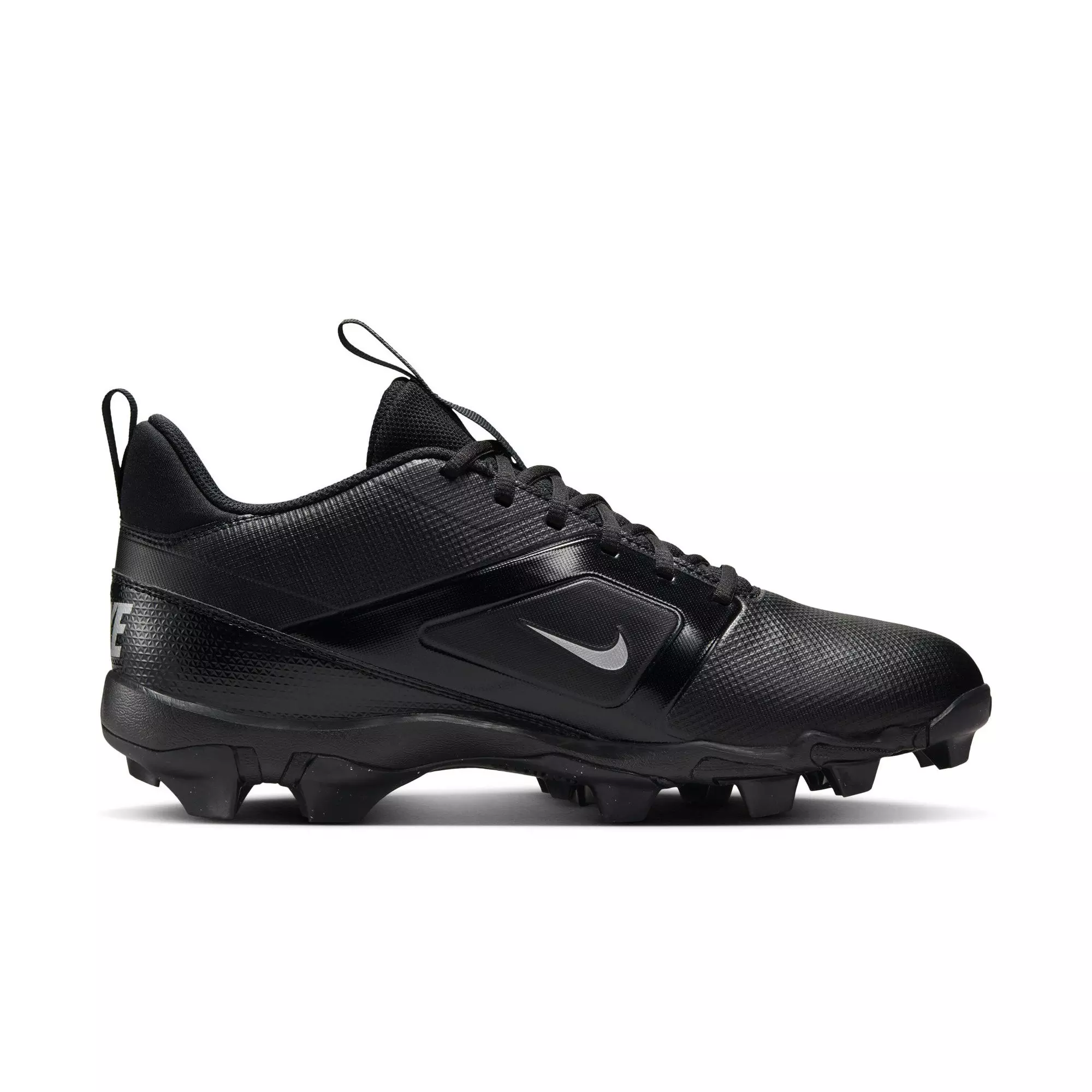 Nike Alpha Menace 4 Shark "Black/Metallic Silver" Men's Wide Football Cleat - BLACK/SILVER