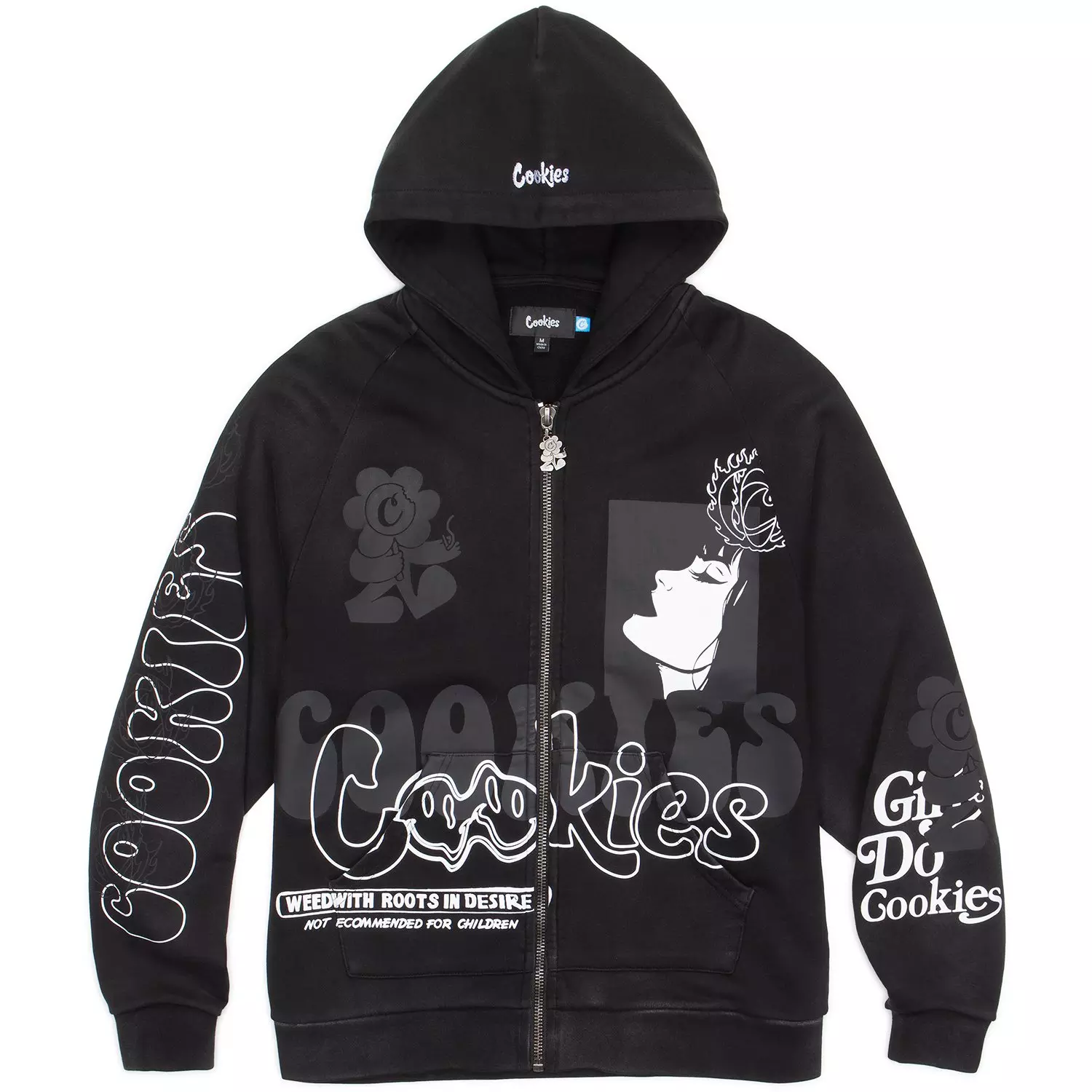 Cookies Men's Florist Full Zip Hoodie - BLACK